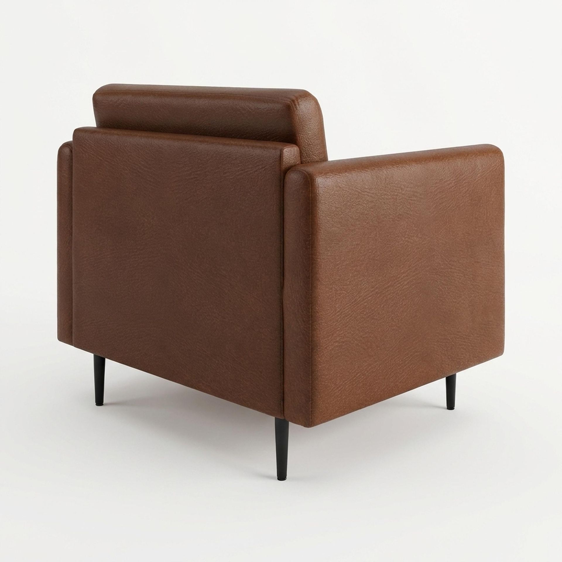 Hayden Home Premium Singapore 1 Seater Sofa, Matt Black Leg, Premium Rust Orange Upholstery