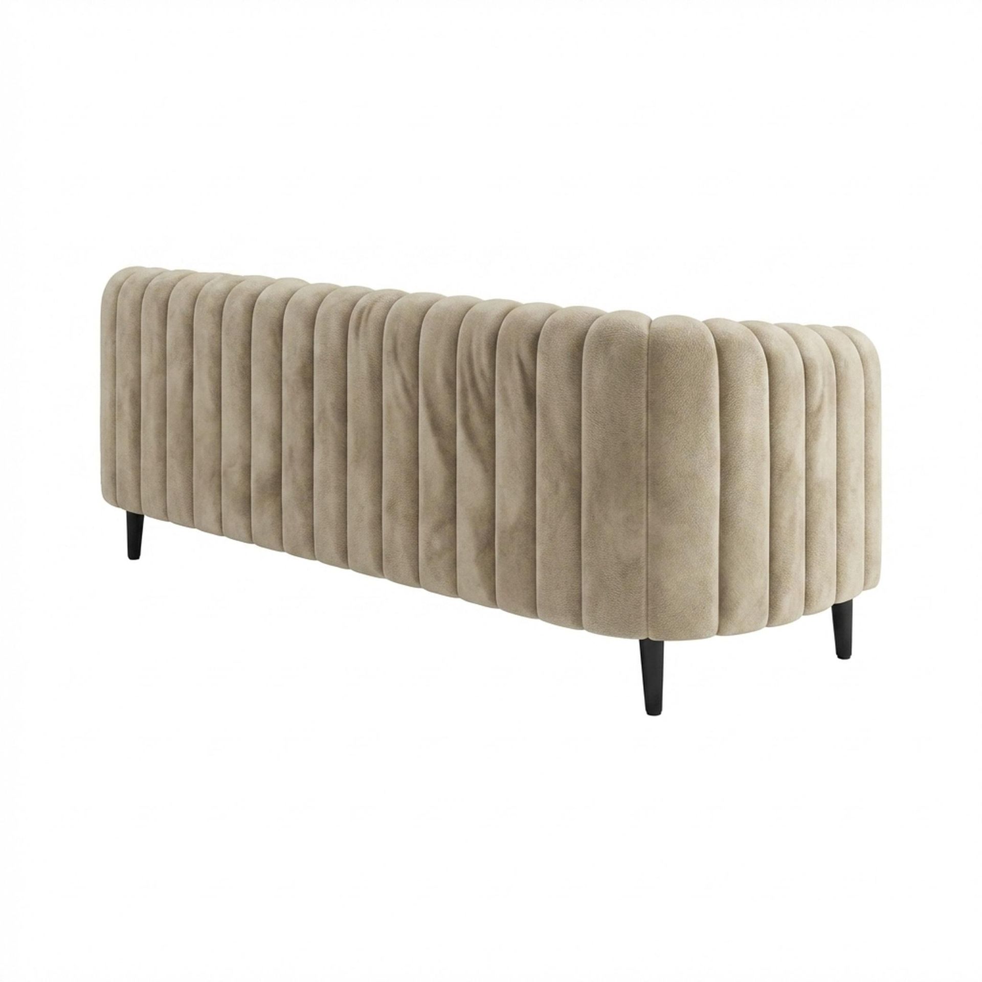 Hayden Home Premium Sydney 3 Seater Sofa, Matt Black Leg, Essential Sand Upholstery