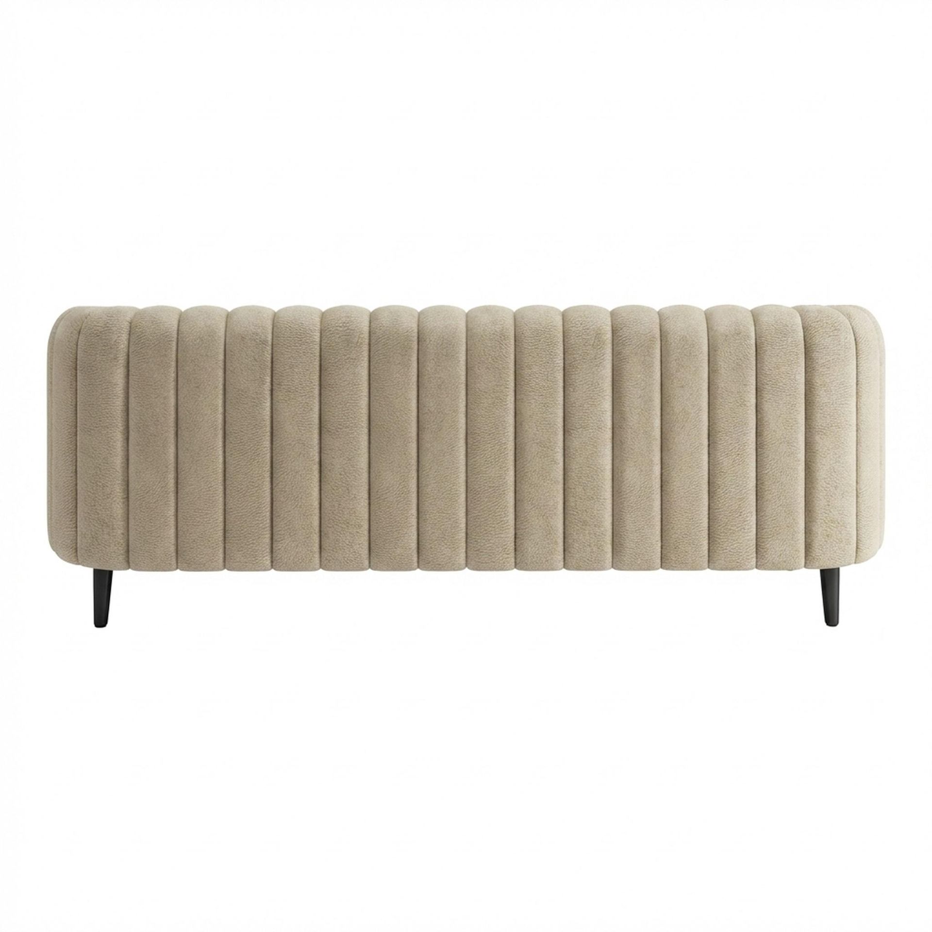Hayden Home Premium Sydney 3 Seater Sofa, Matt Black Leg, Essential Sand Upholstery