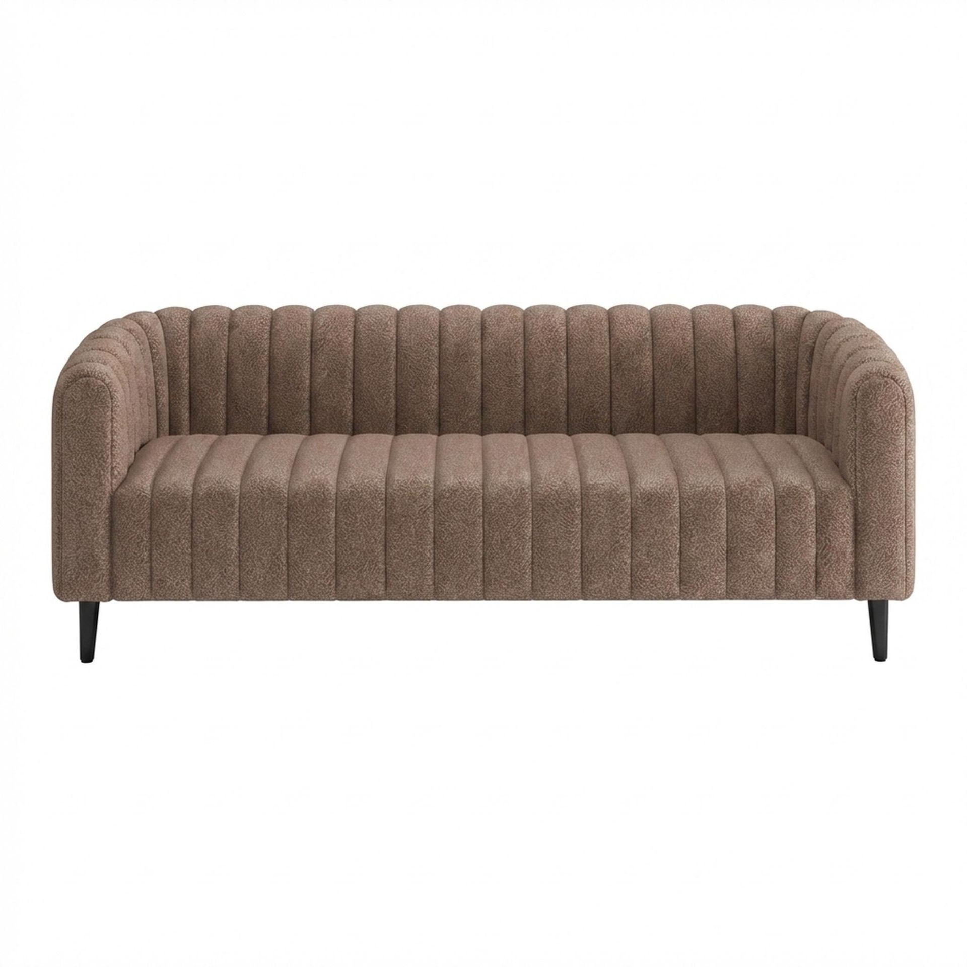 Hayden Home Premium Sydney 3 Seater Sofa, Matt Black Leg, Essential Ballet Slipper Upholstery