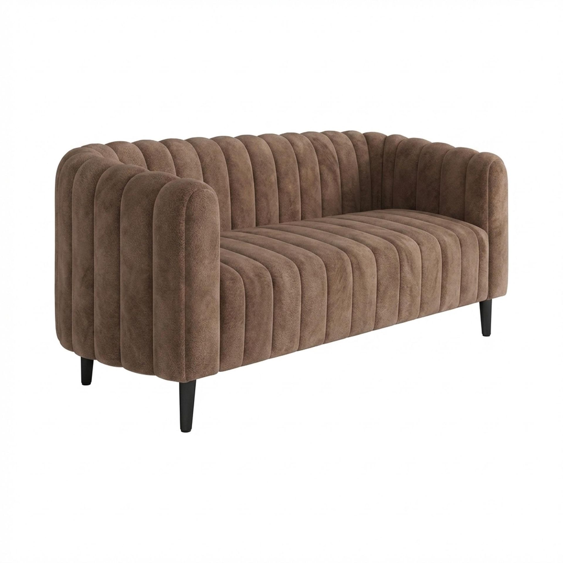 Hayden Home Premium Sydney 3 Seater Sofa, Matt Black Leg, Essential Ballet Slipper Upholstery