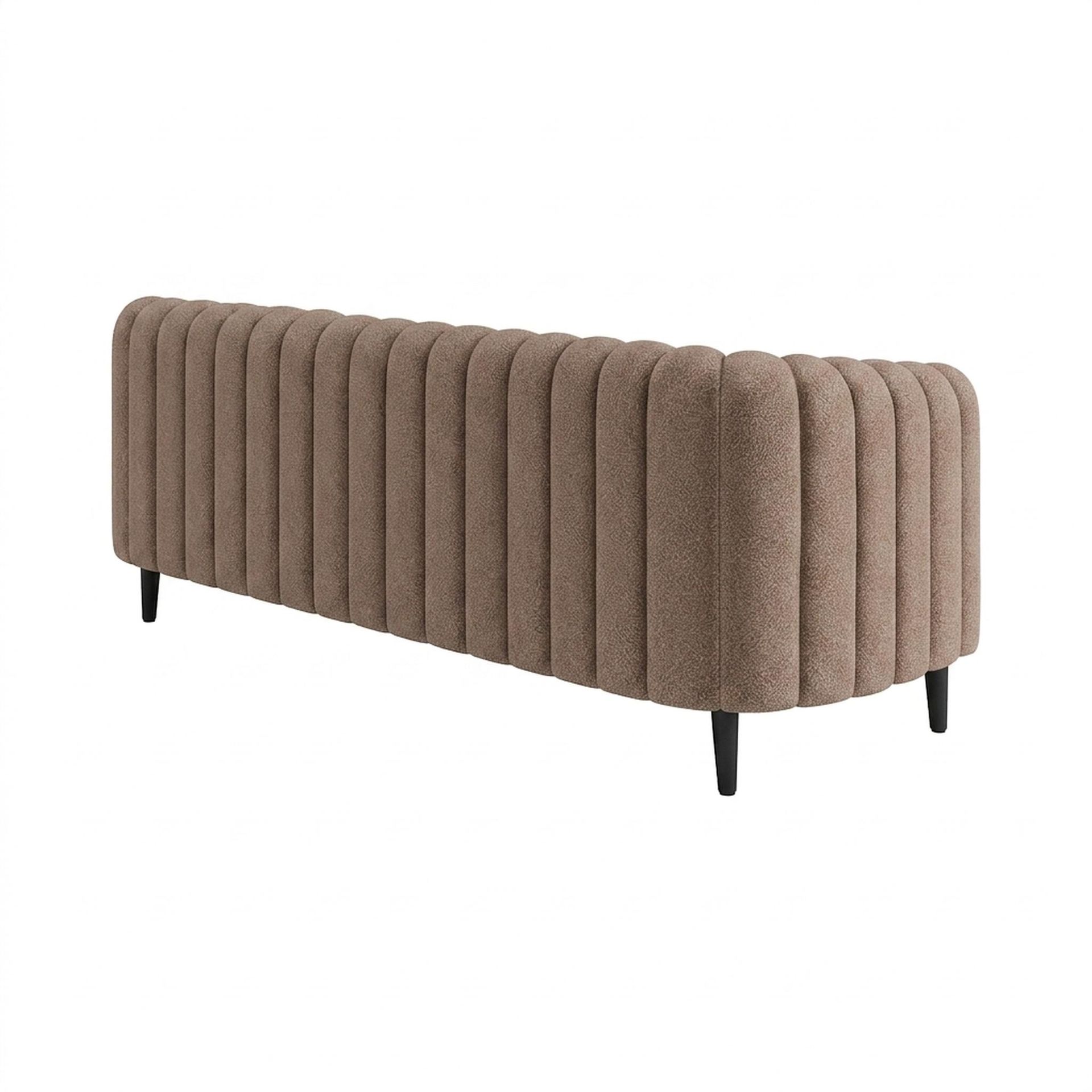 Hayden Home Premium Sydney 3 Seater Sofa, Matt Black Leg, Essential Ballet Slipper Upholstery