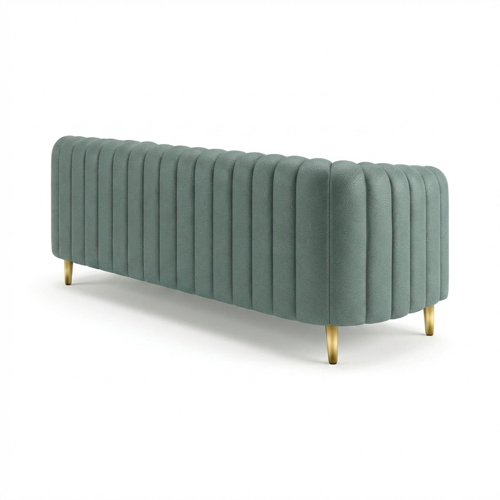 Hayden Home Premium Sydney 3 Seater Sofa, PVD Brushed Gold Leg, Premium Mint Green Upholstery