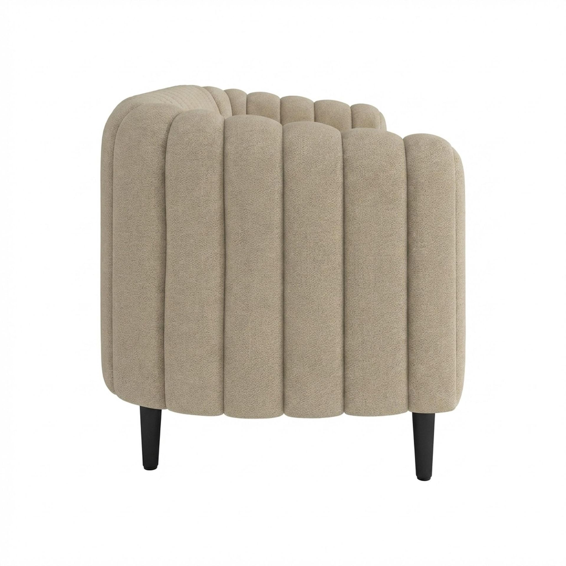 Hayden Home Premium Sydney 2 Seater Sofa, Matt Black Leg, Premium Alabaster Upholstery
