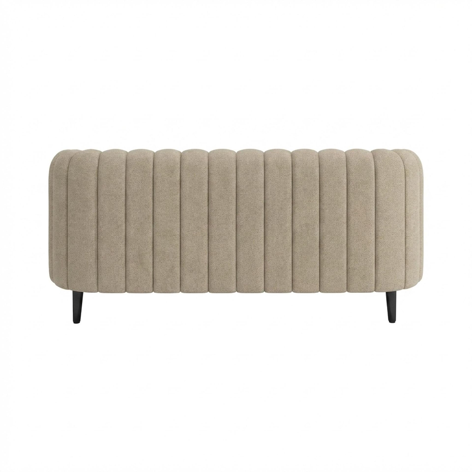 Hayden Home Premium Sydney 2 Seater Sofa, Matt Black Leg, Premium Alabaster Upholstery