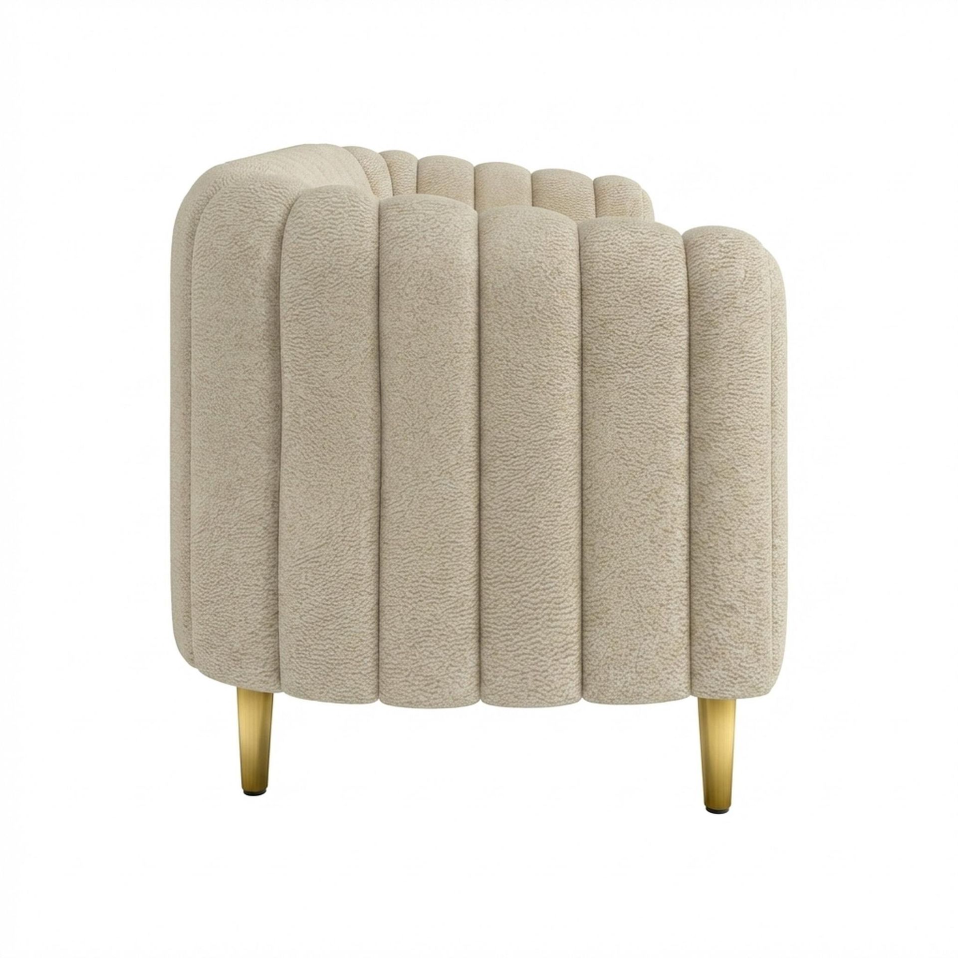 Hayden Home Premium Sydney 2 Seater Sofa, PVD Brushed Gold Leg, Essential Sand Upholstery