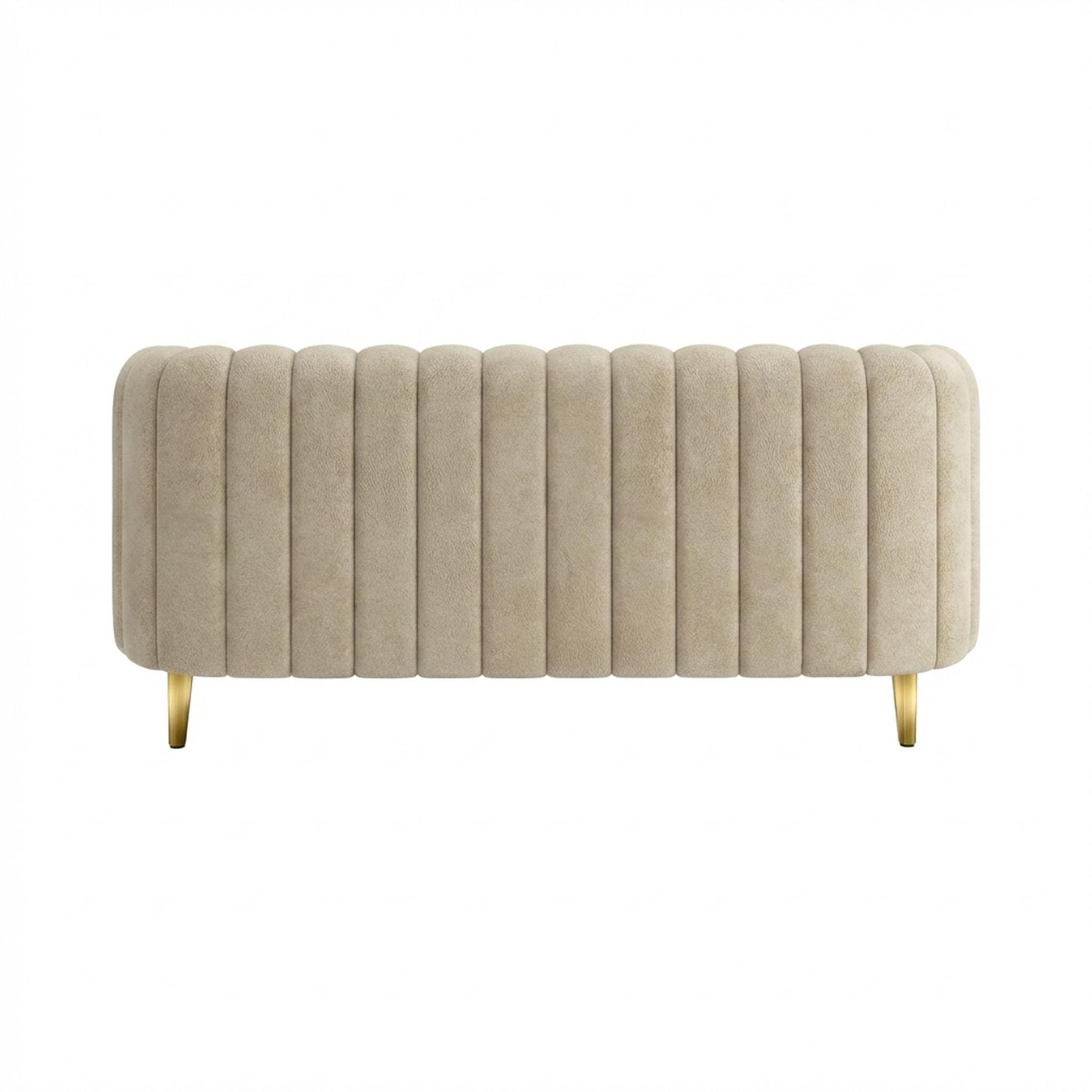 Hayden Home Premium Sydney 2 Seater Sofa, PVD Brushed Gold Leg, Essential Sand Upholstery