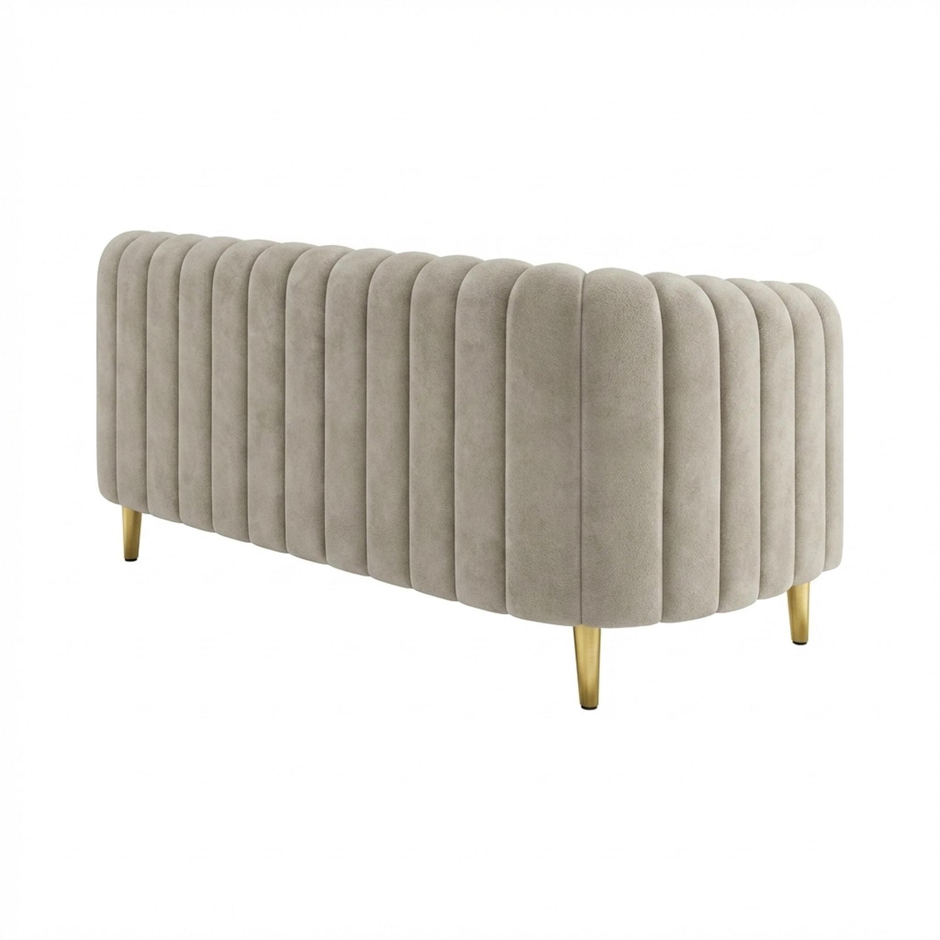 Hayden Home Premium Sydney 2 Seater Sofa, PVD Brushed Gold Leg, Essential Bone Upholstery