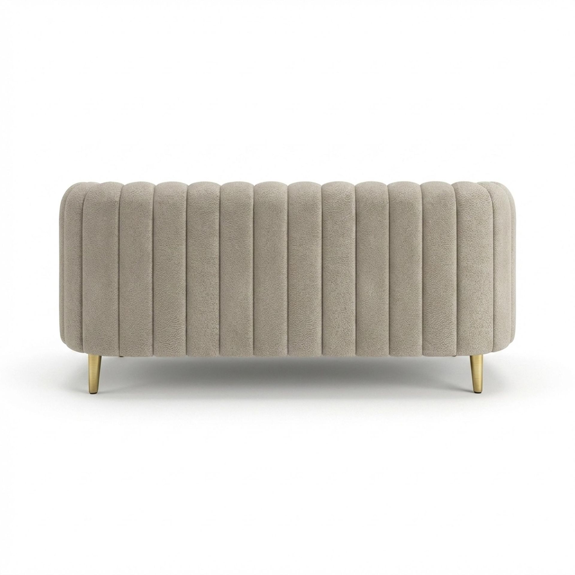 Hayden Home Premium Sydney 2 Seater Sofa, PVD Brushed Gold Leg, Essential Bone Upholstery