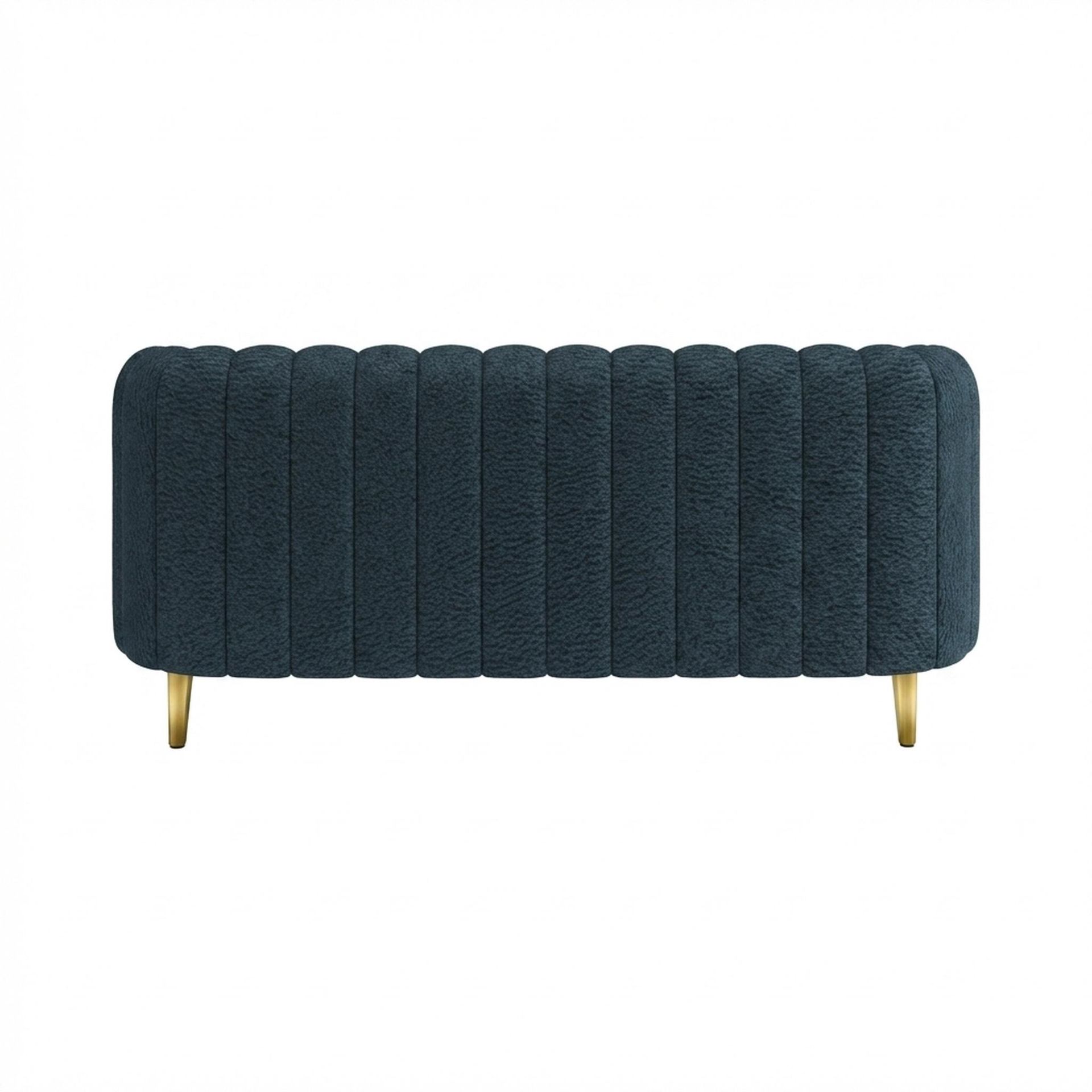 Hayden Home Premium Sydney 2 Seater Sofa, PVD Brushed Gold Leg, Essential Vintage Blue Upholstery