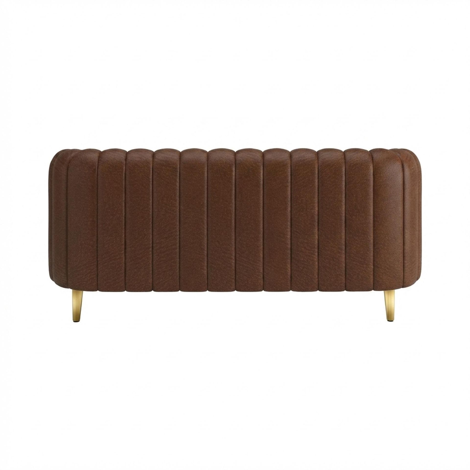 Hayden Home Premium Sydney 2 Seater Sofa, PVD Brushed Gold Leg, Premium Rust Orange Upholstery