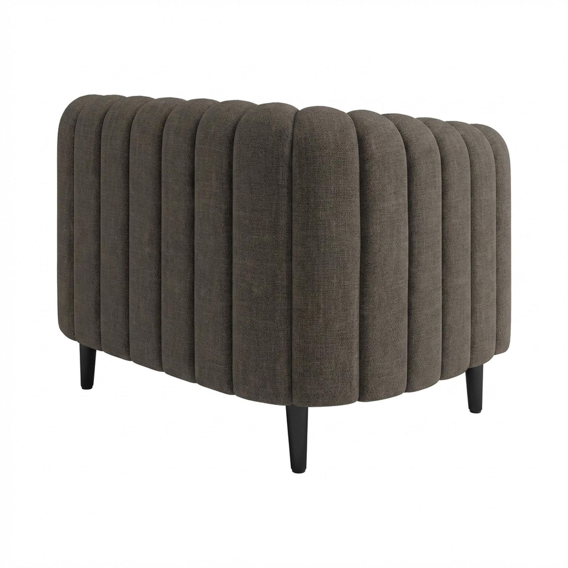 Hayden Home Premium Sydney 1 Seater Sofa, Matt Black Leg, Essential Chestnut Brown Upholstery