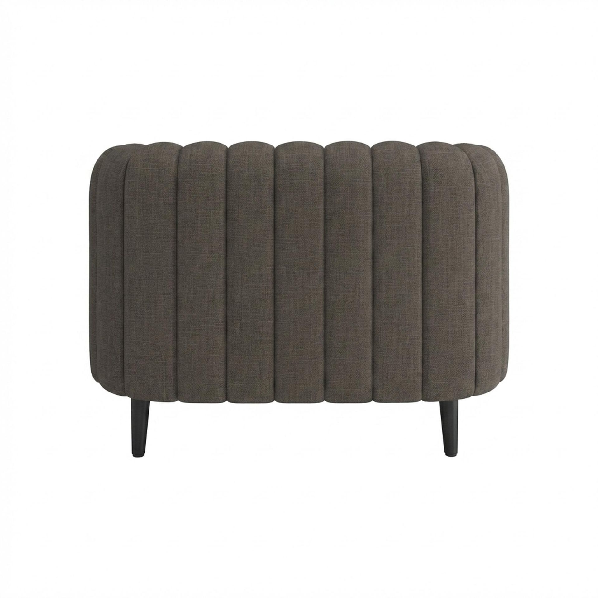 Hayden Home Premium Sydney 1 Seater Sofa, Matt Black Leg, Essential Chestnut Brown Upholstery