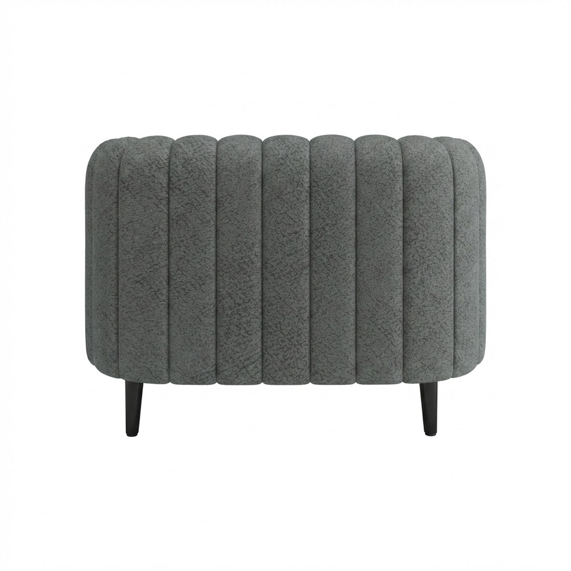 Hayden Home Premium Sydney 1 Seater Sofa, Matt Black Leg, Essential Frost Upholstery