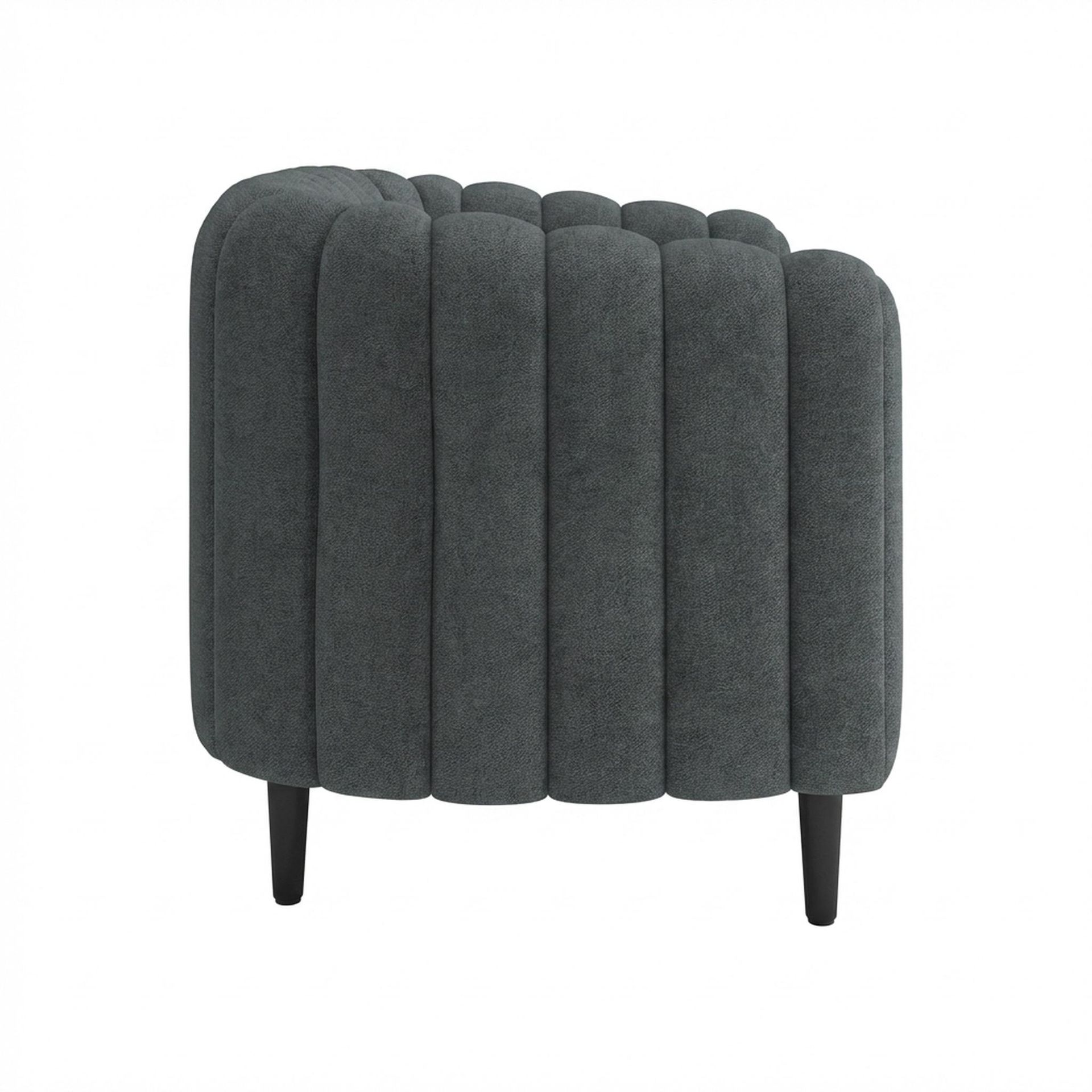 Hayden Home Premium Sydney 1 Seater Sofa, Matt Black Leg, Premium Fog Grey Upholstery