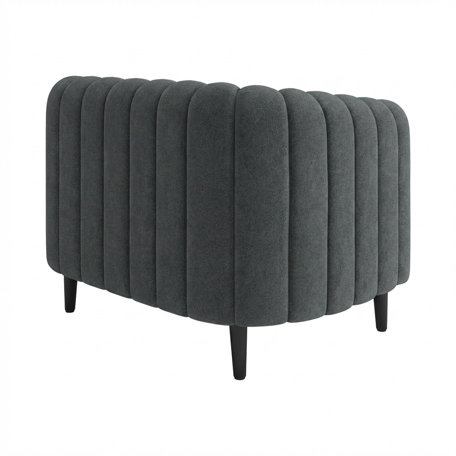 Hayden Home Premium Sydney 1 Seater Sofa, Matt Black Leg, Premium Fog Grey Upholstery