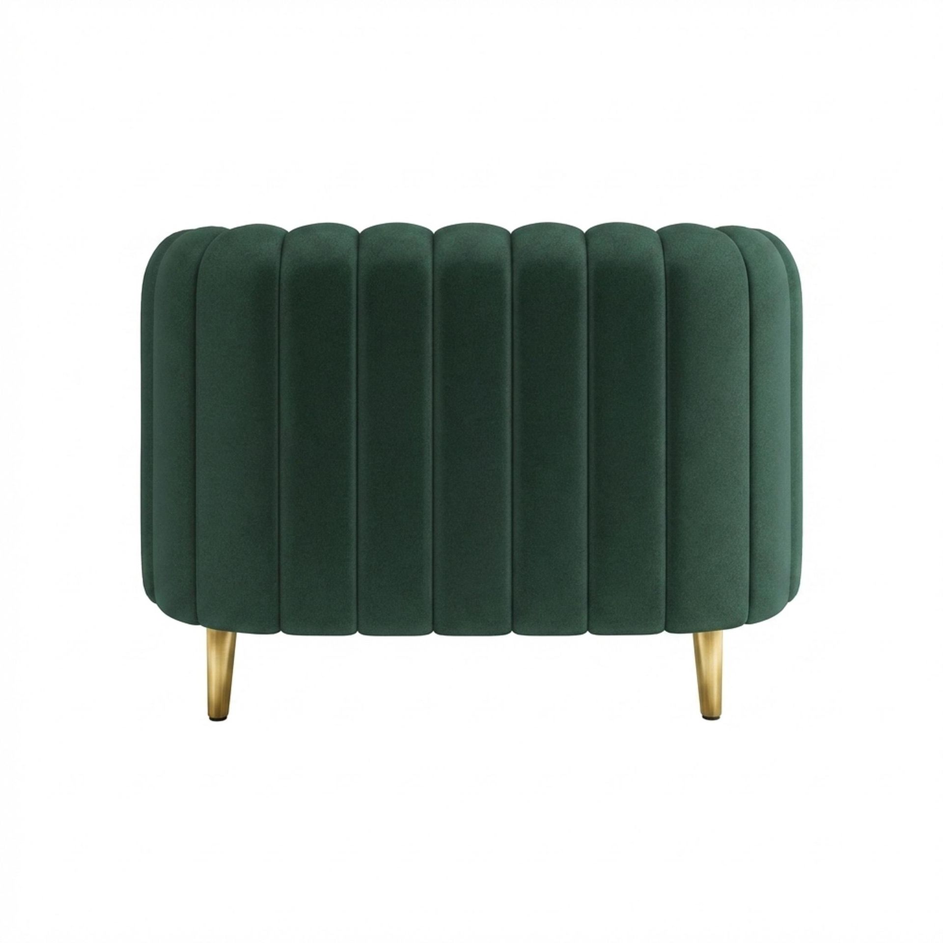Hayden Home Premium Sydney 1 Seater Sofa, PVD Brushed Gold Leg, Premium Powder Green Upholstery