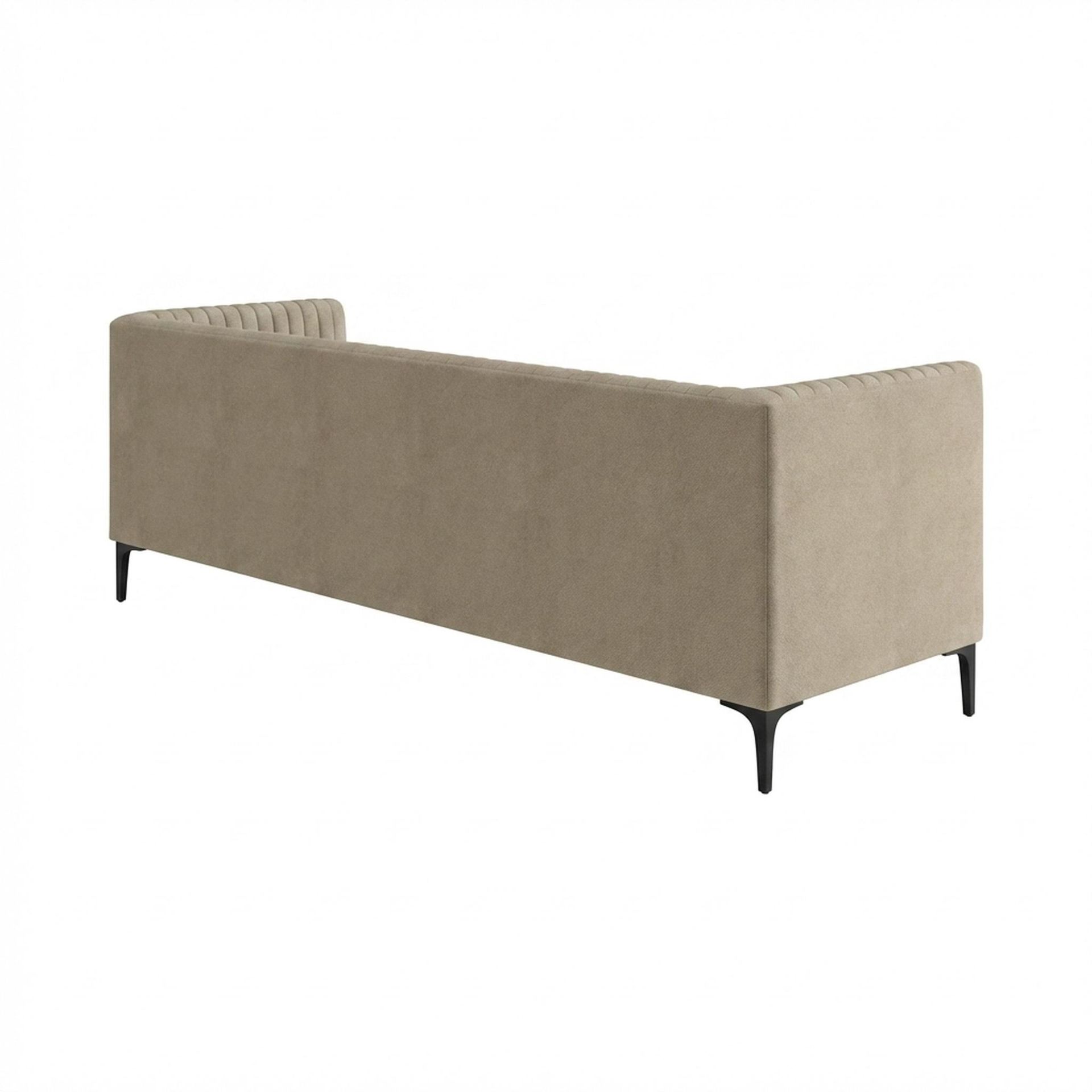 Hayden Home Premium Tokyo 3 Seater Sofa, Matt Black Leg, Premium Alabaster Upholstery
