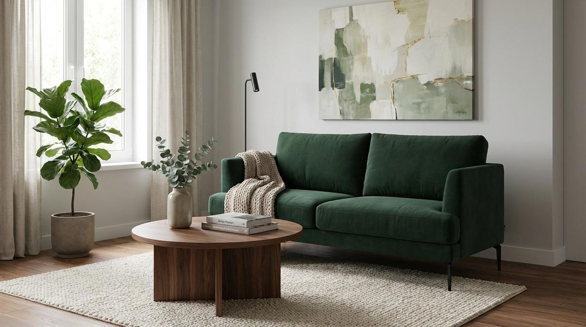 Hayden Home Premium Tokyo 3 Seater Sofa, Matt Black Leg, Premium Powder Green Upholstery
