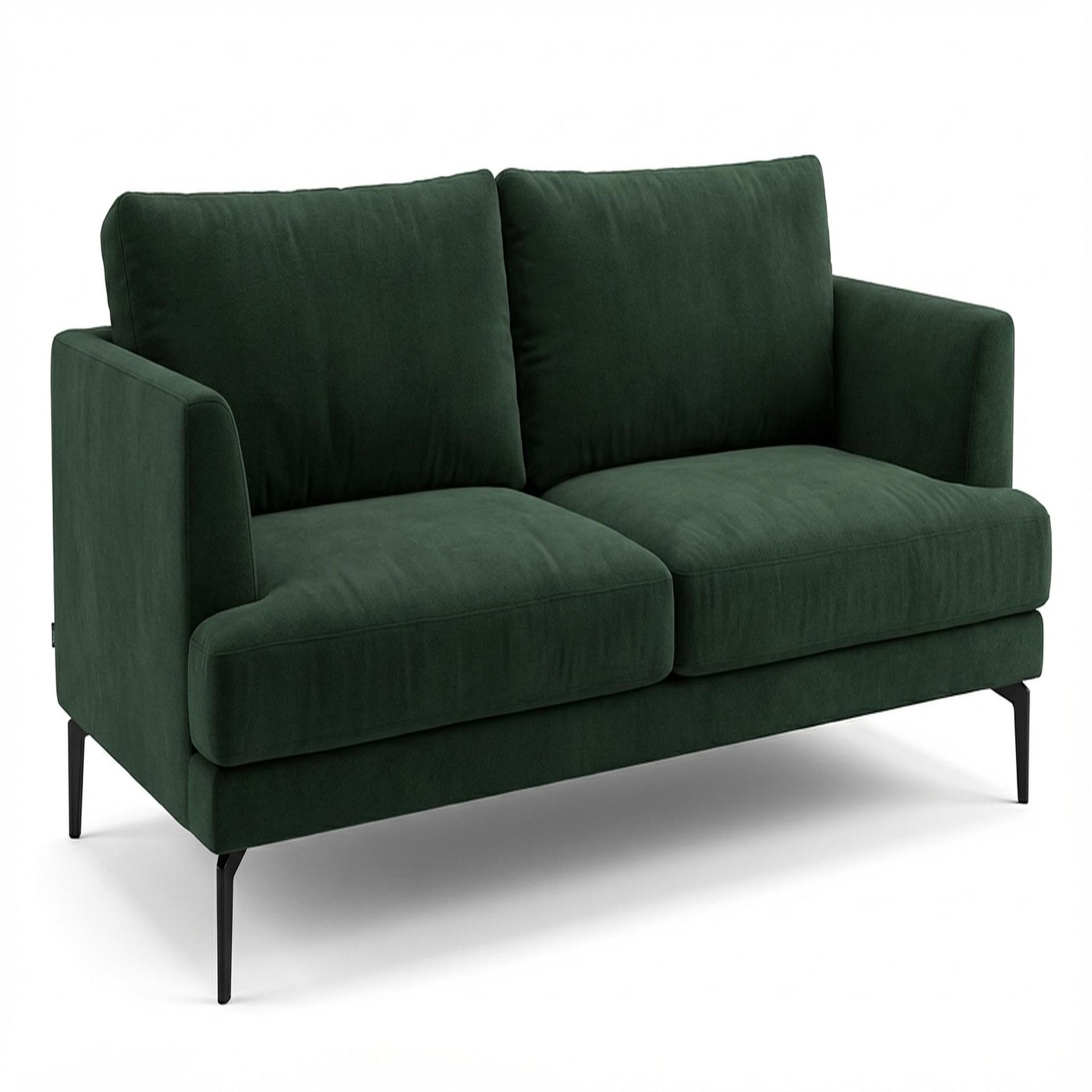 Hayden Home Premium Tokyo 3 Seater Sofa, Matt Black Leg, Premium Powder Green Upholstery