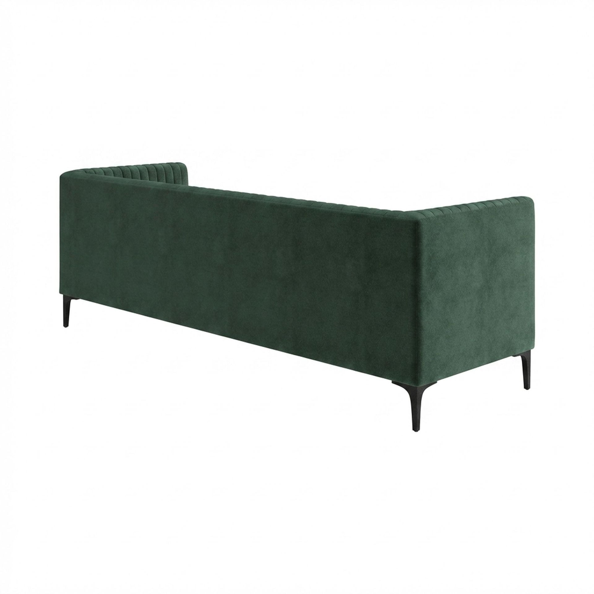 Hayden Home Premium Tokyo 3 Seater Sofa, Matt Black Leg, Premium Powder Green Upholstery