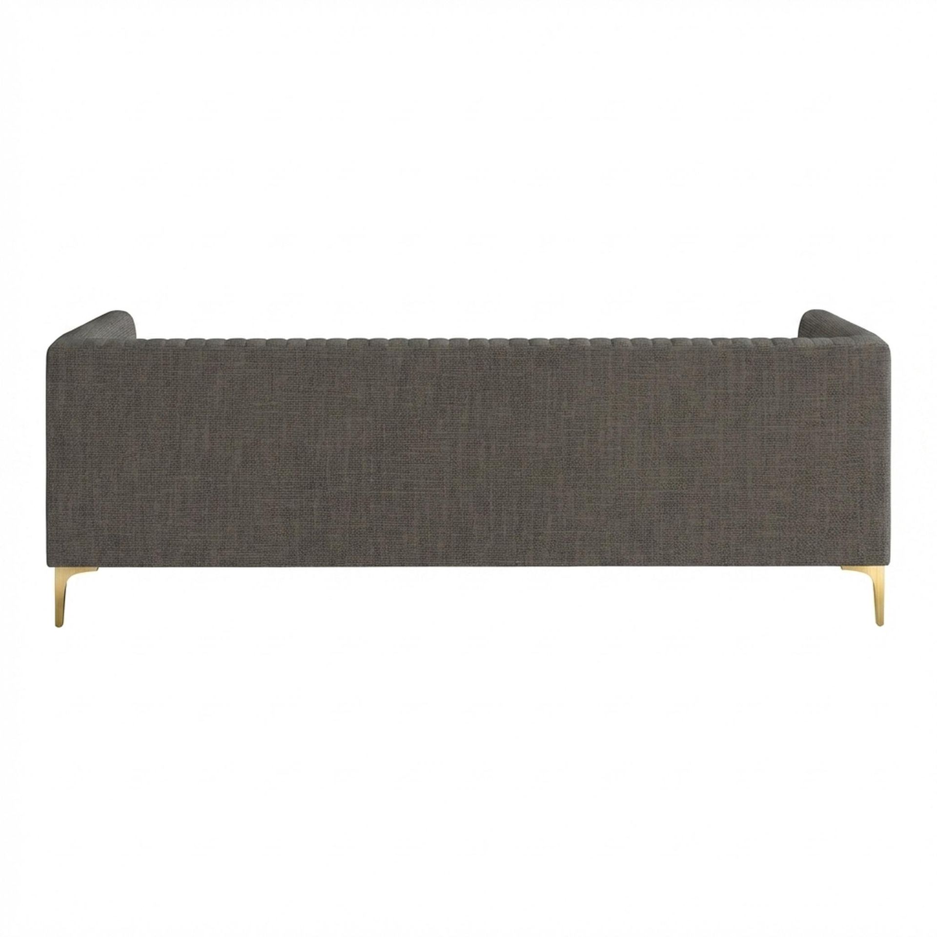 Hayden Home Premium Tokyo 3 Seater Sofa, PVD Brushed Gold Leg, Essential Chestnut Brown Upholstery