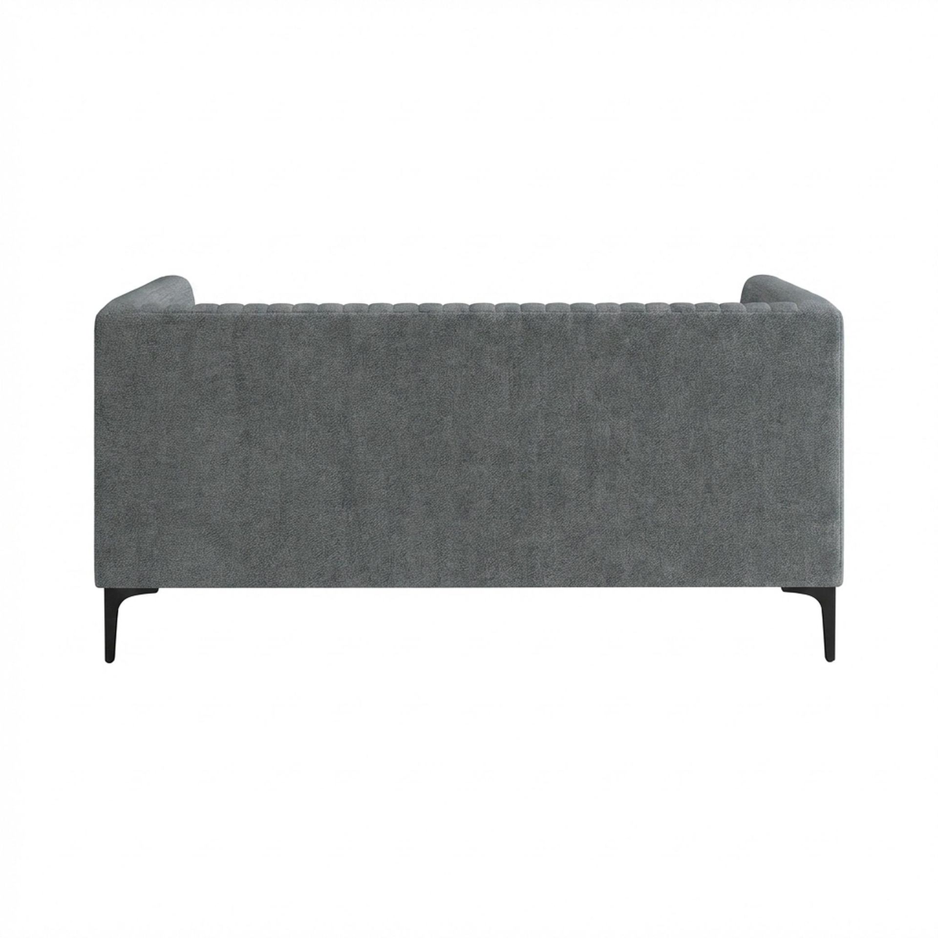 Hayden Home Premium Tokyo 2 Seater Sofa, Matt Black Leg, Premium Fog Grey Upholstery