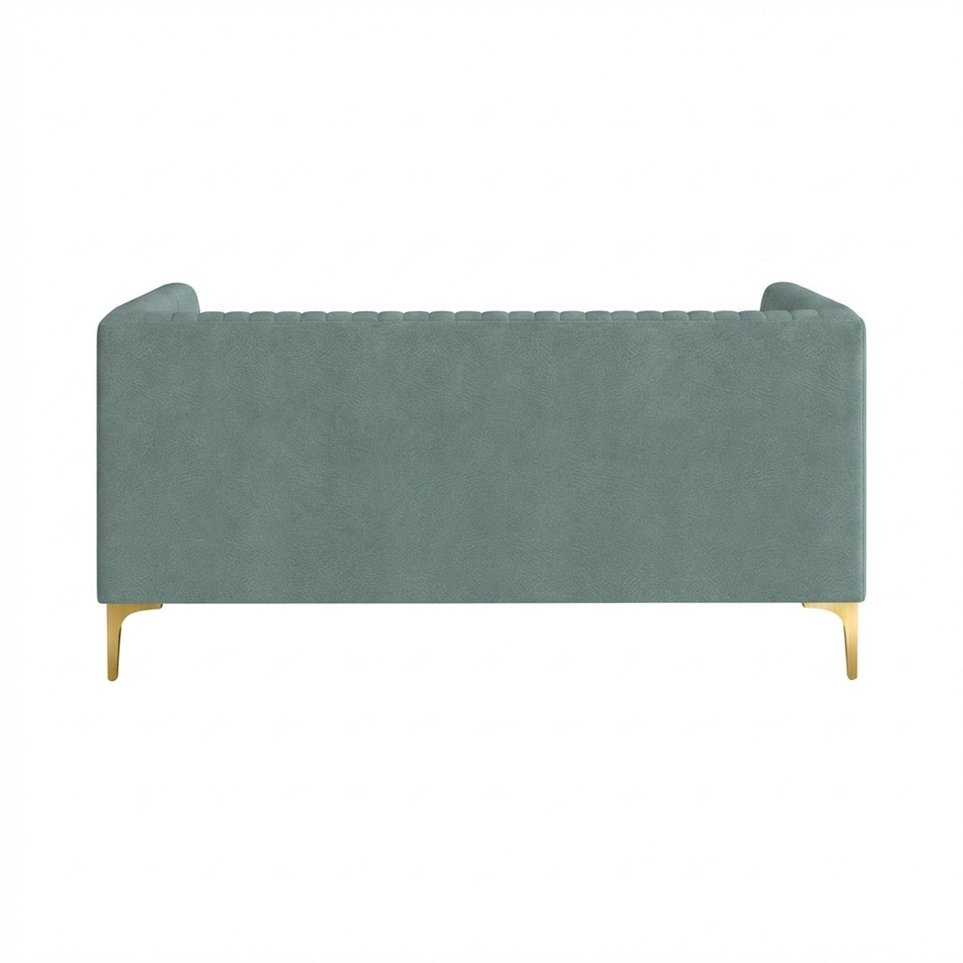 Hayden Home Premium Tokyo 2 Seater Sofa, PVD Brushed Gold Leg, Premium Mint Green Upholstery