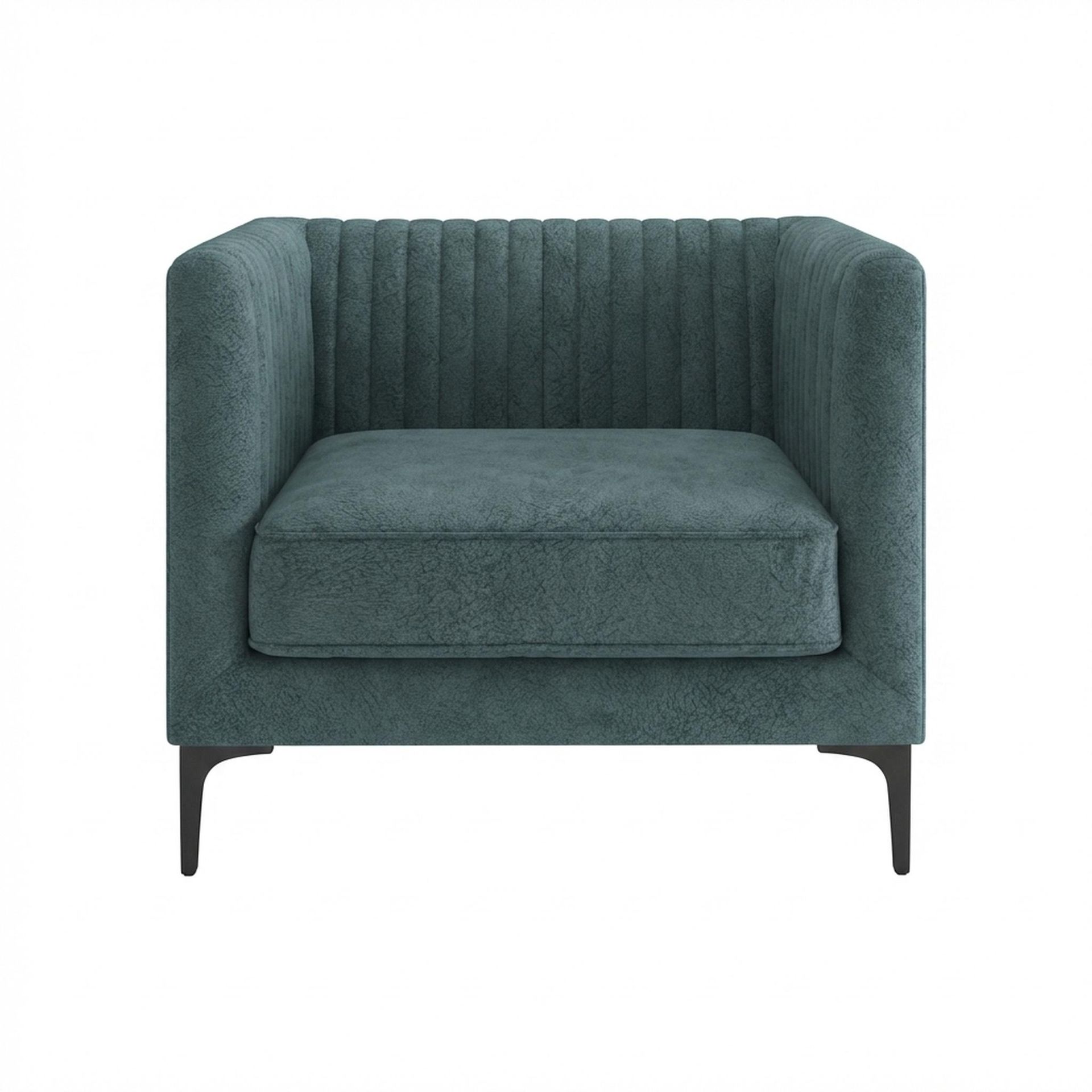Hayden Home Premium Tokyo 1 Seater Sofa, Matt Black Leg, Essential Teal Mist Upholstery
