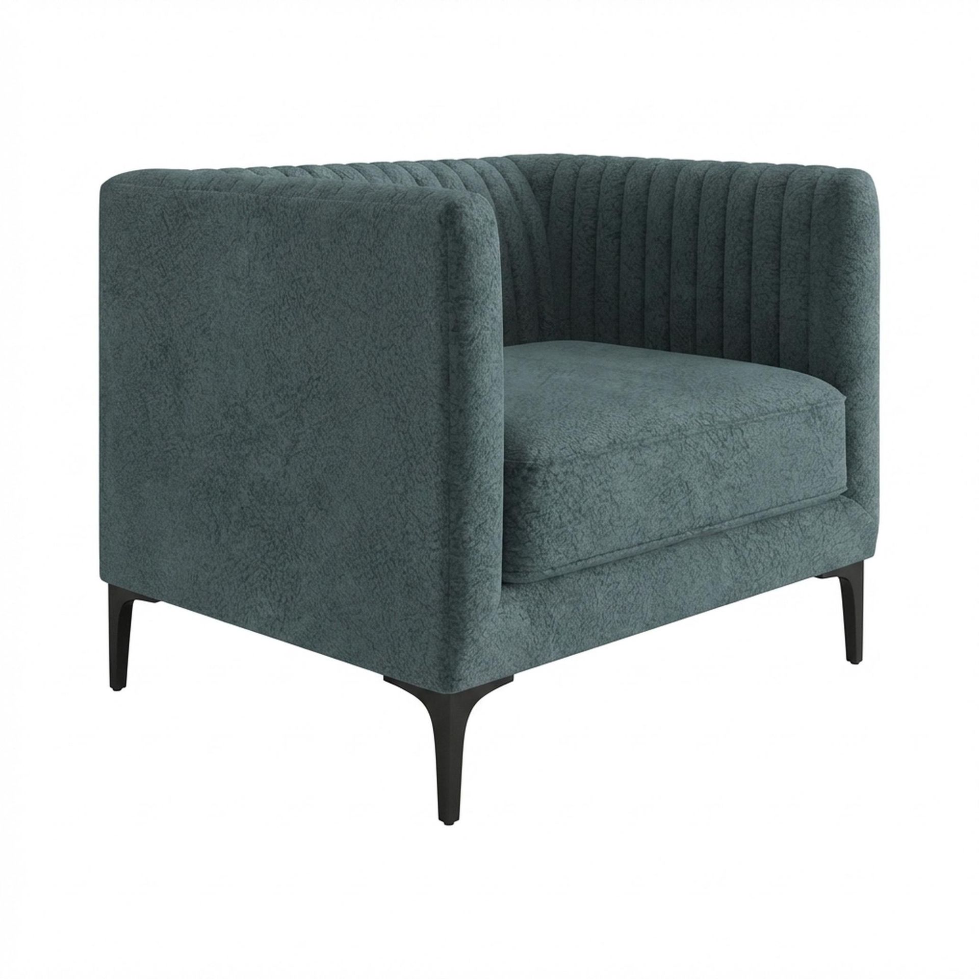 Hayden Home Premium Tokyo 1 Seater Sofa, Matt Black Leg, Essential Teal Mist Upholstery