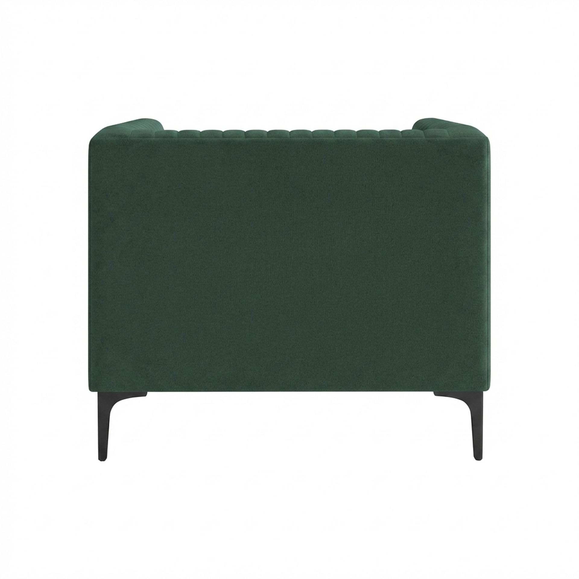 Hayden Home Premium Tokyo 1 Seater Sofa, Matt Black Leg, Premium Powder Green Upholstery