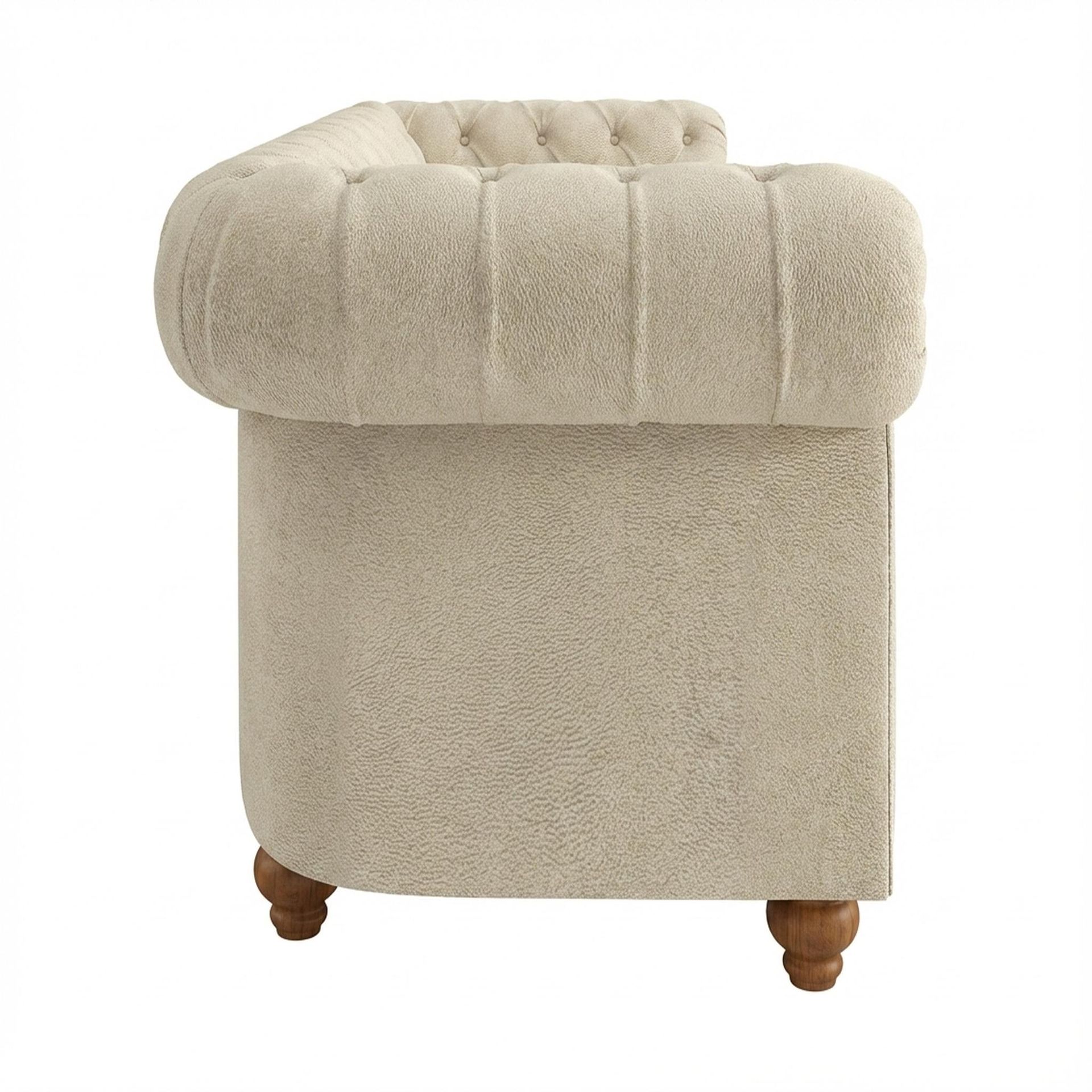 Hayden Home Premium Windsor 3 Seater Sofa, Warm Cedar Leg, Essential Sand Upholstery