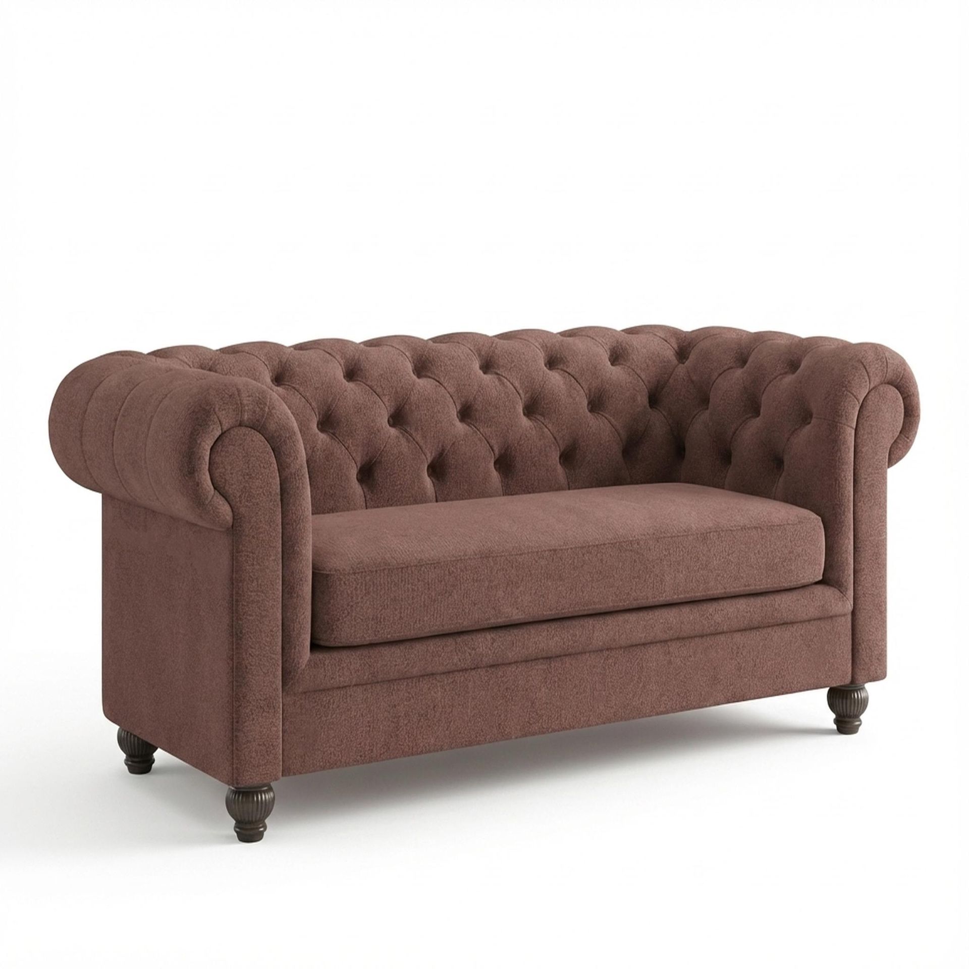 Hayden Home Premium Windsor 2 Seater Sofa, Coco Walnut Leg, Premium Ballet Pink Upholstery