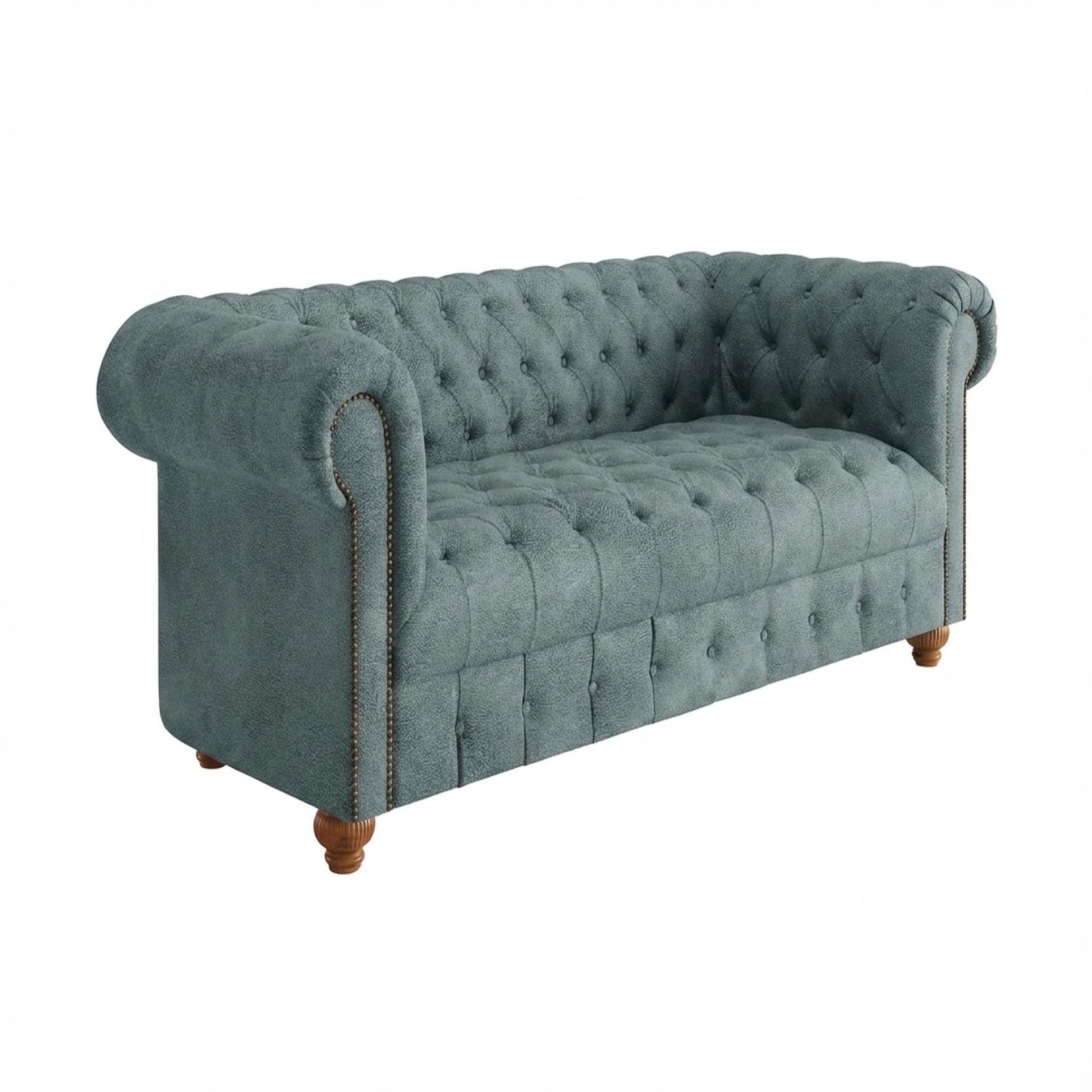 Hayden Home Premium Windsor 2 Seater Sofa, Warm Cedar Leg, Essential Teal Mist Upholstery