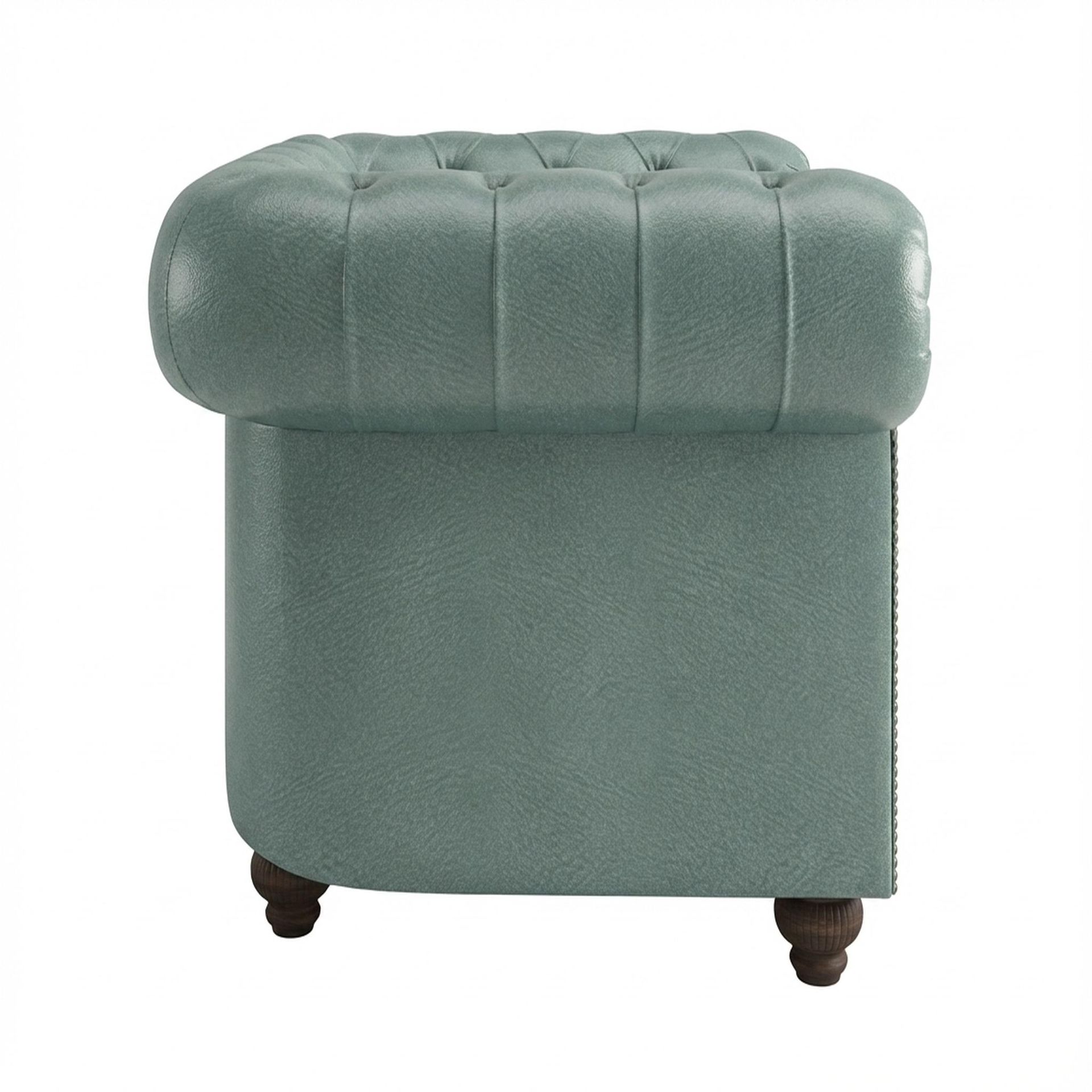 Hayden Home Premium Windsor 1 Seater Sofa, Coco Walnut Leg, Premium Mint Green Upholstery