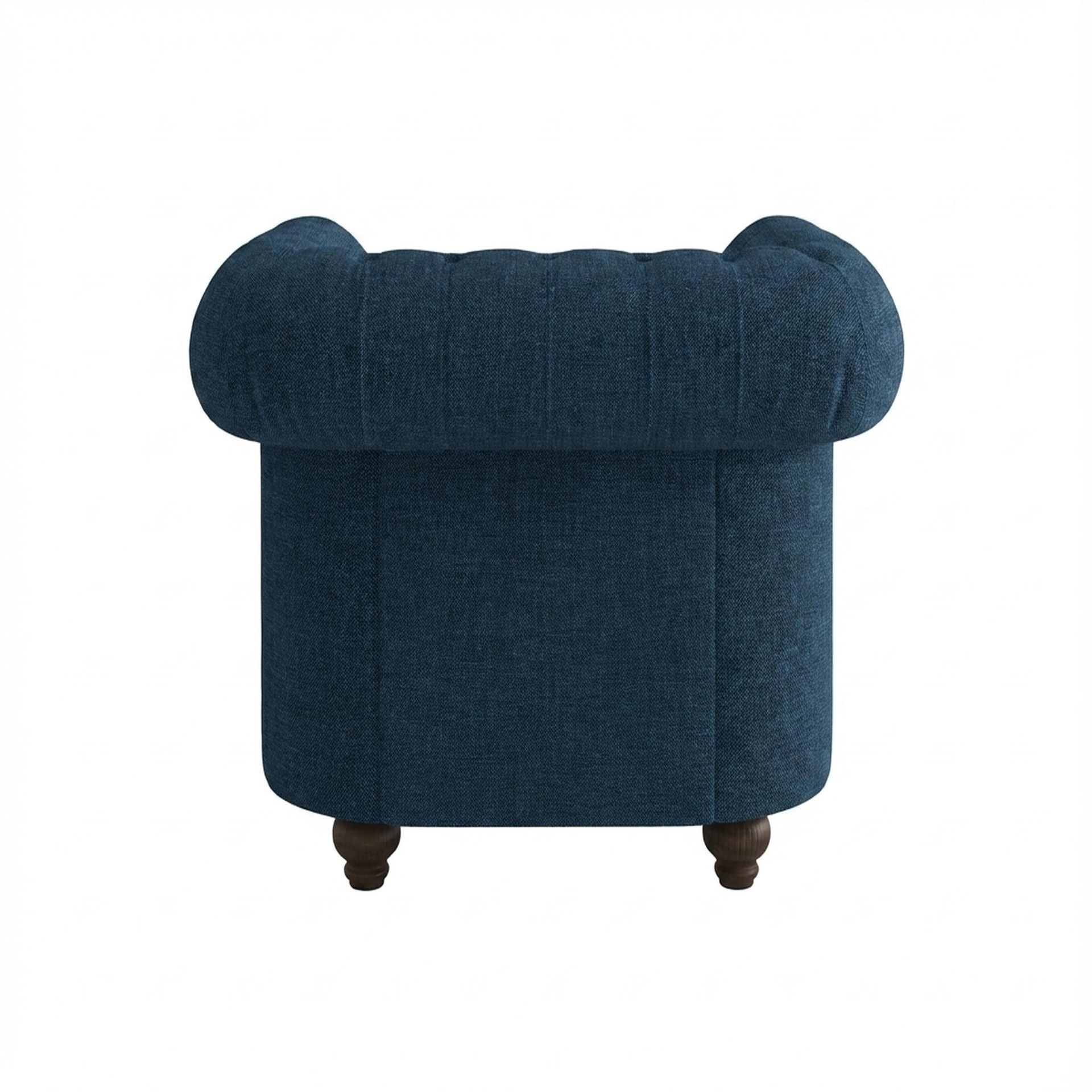 Hayden Home Premium Windsor 1 Seater Sofa, Coco Walnut Leg, Premium Steel Blue Upholstery