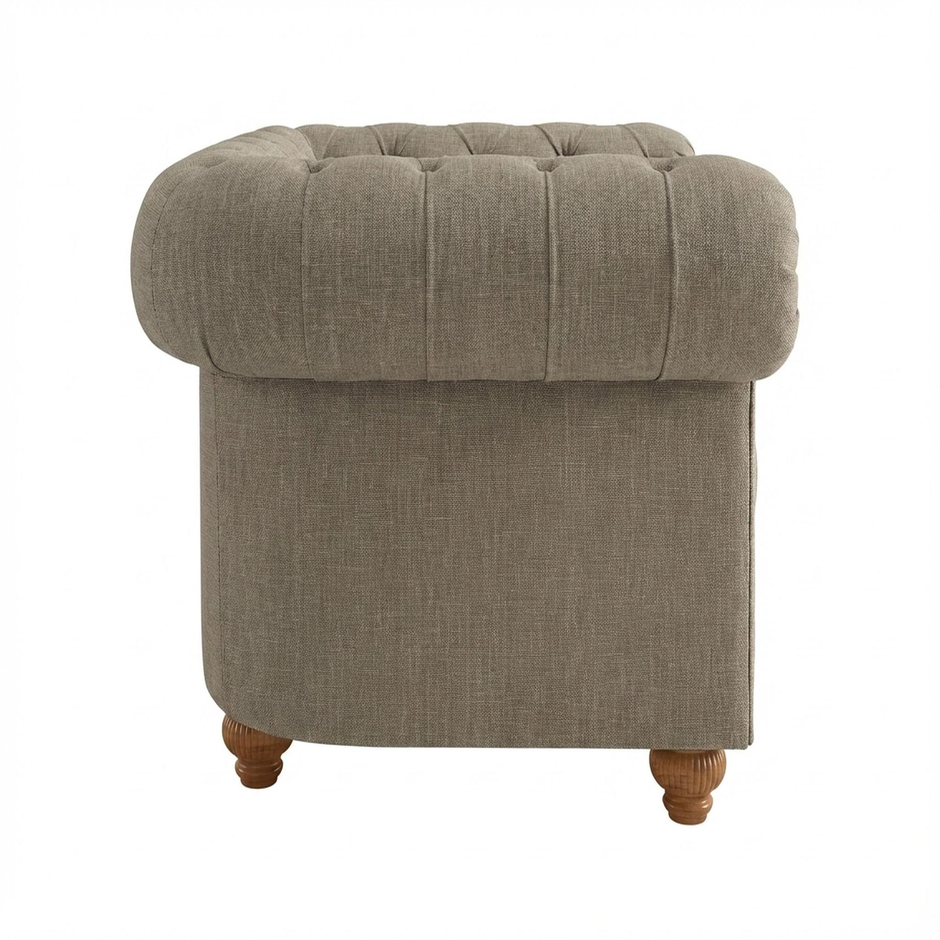 Hayden Home Premium Windsor 1 Seater Sofa, Warm Cedar Leg, Premium Dusky Biege Upholstery