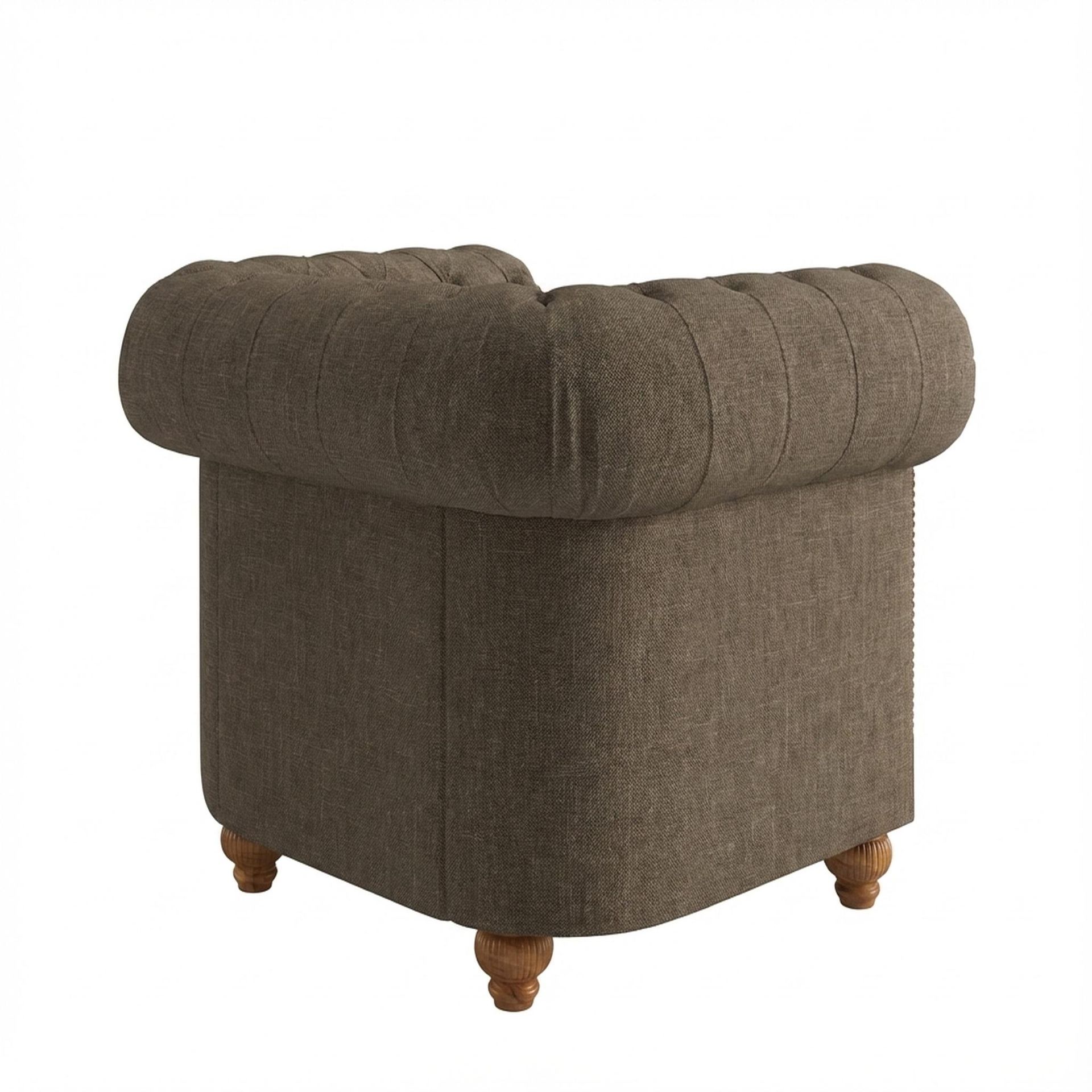 Hayden Home Premium Windsor 1 Seater Sofa, Warm Cedar Leg, Premium Dusky Biege Upholstery