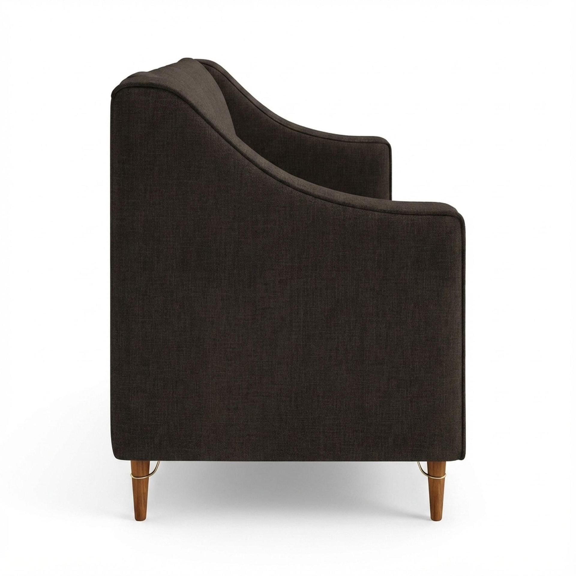 Hayden Home Premium Zurich 2 Seater Sofa, Warm Cedar Leg, Essential Beige Brown Upholstery