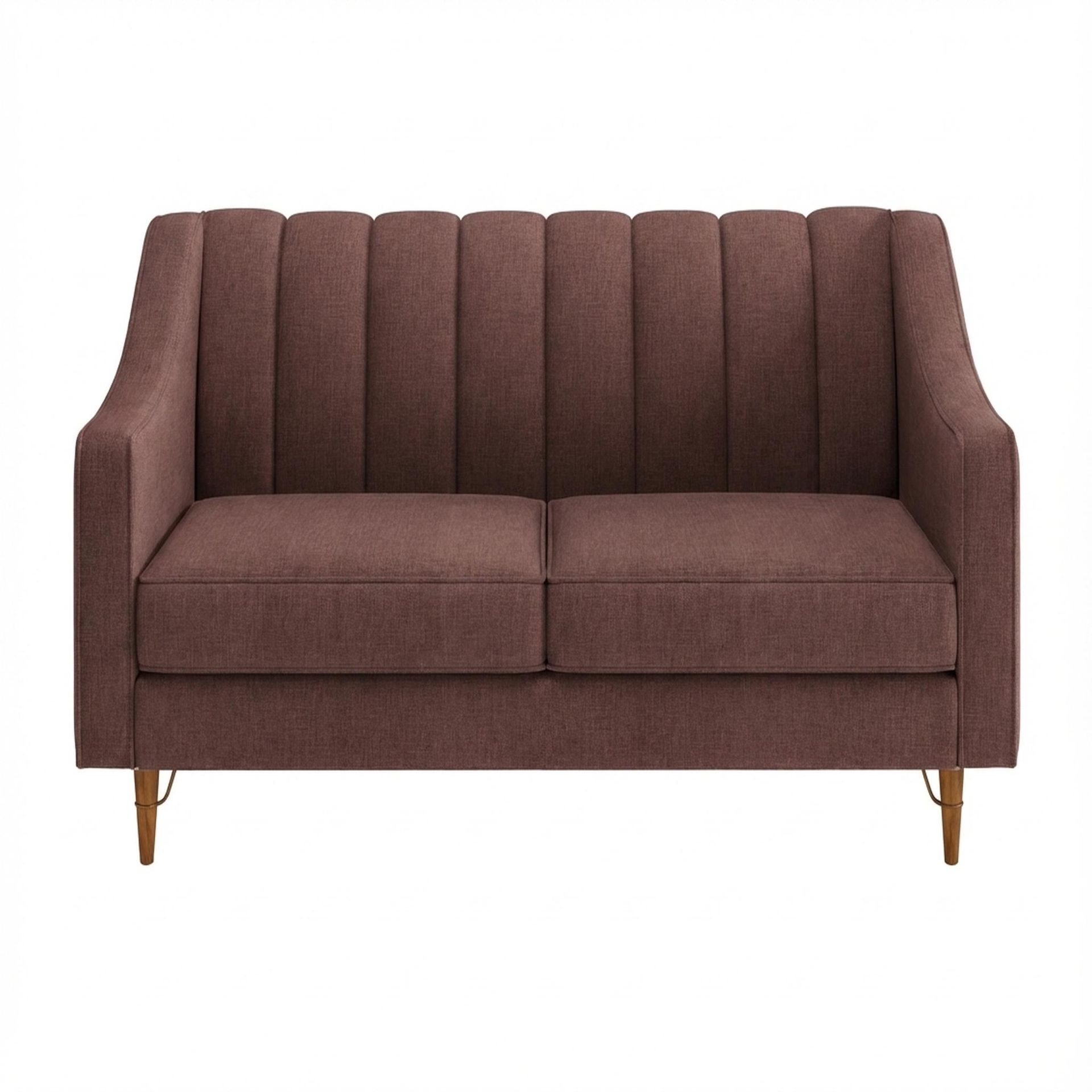 Hayden Home Premium Zurich 2 Seater Sofa, Warm Cedar Leg, Premium Ballet Pink Upholstery
