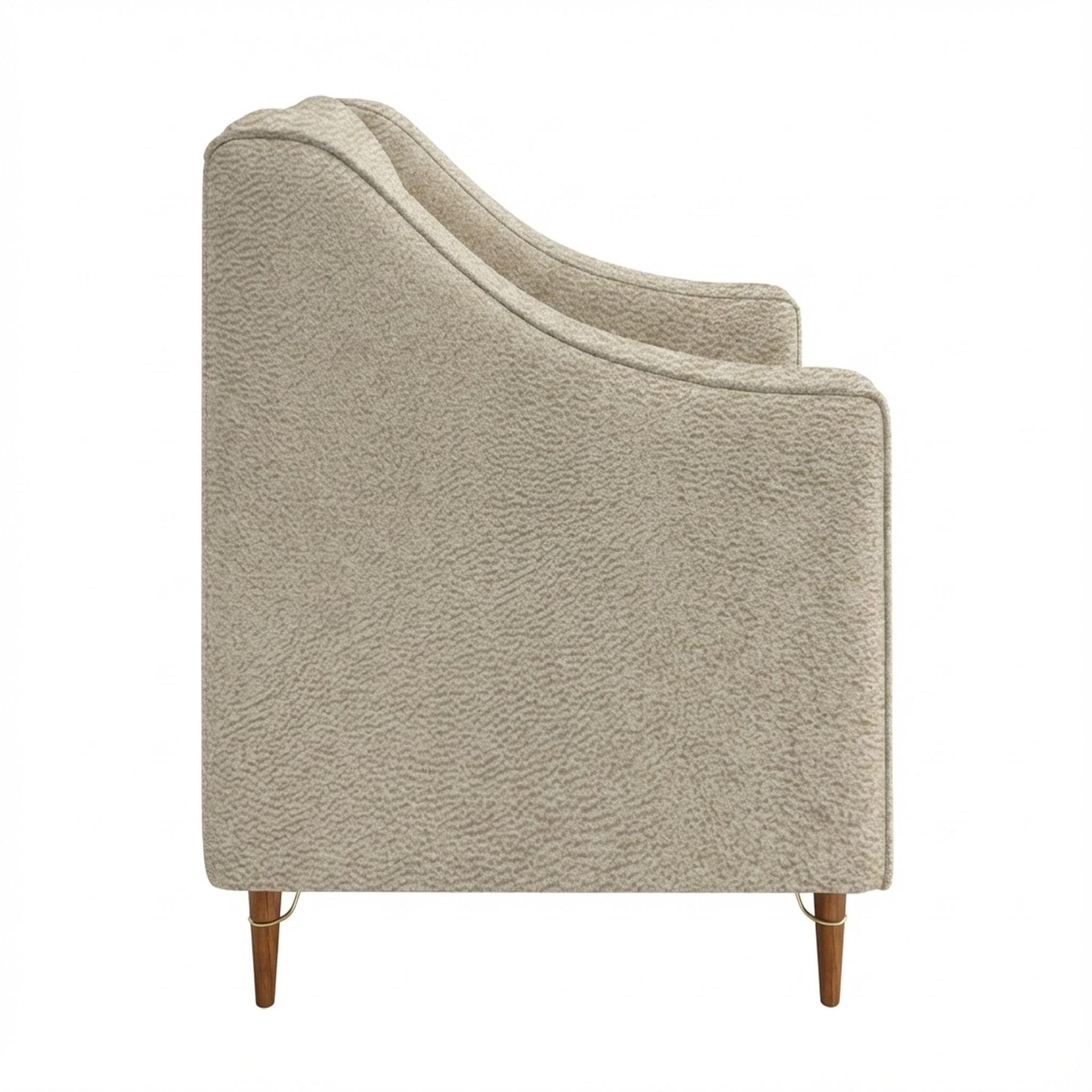 Hayden Home Premium Zurich 1 Seater Sofa, Warm Cedar Leg, Essential Sand Upholstery