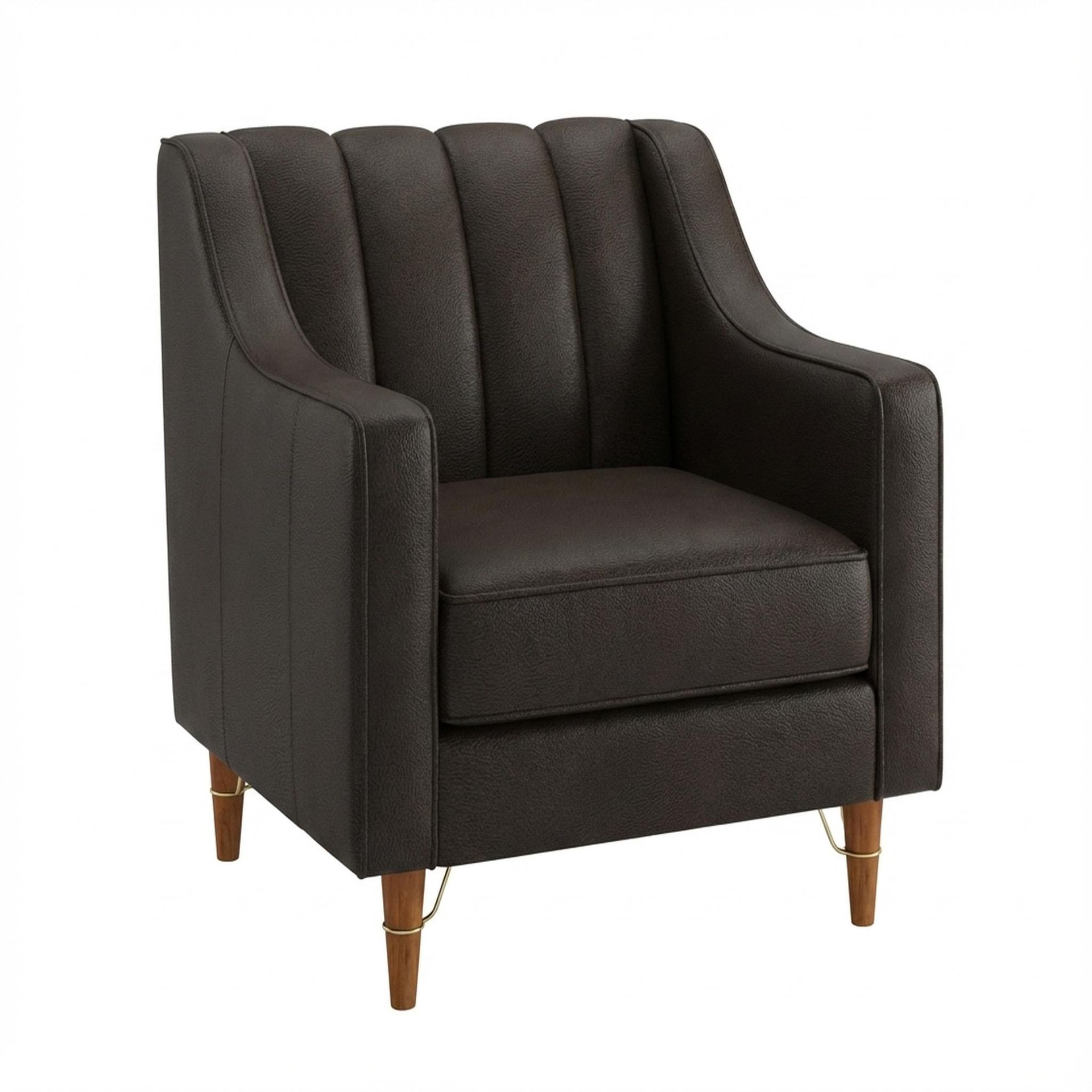 Hayden Home Premium Zurich 1 Seater Sofa, Warm Cedar Leg, Essential Beige Brown Upholstery