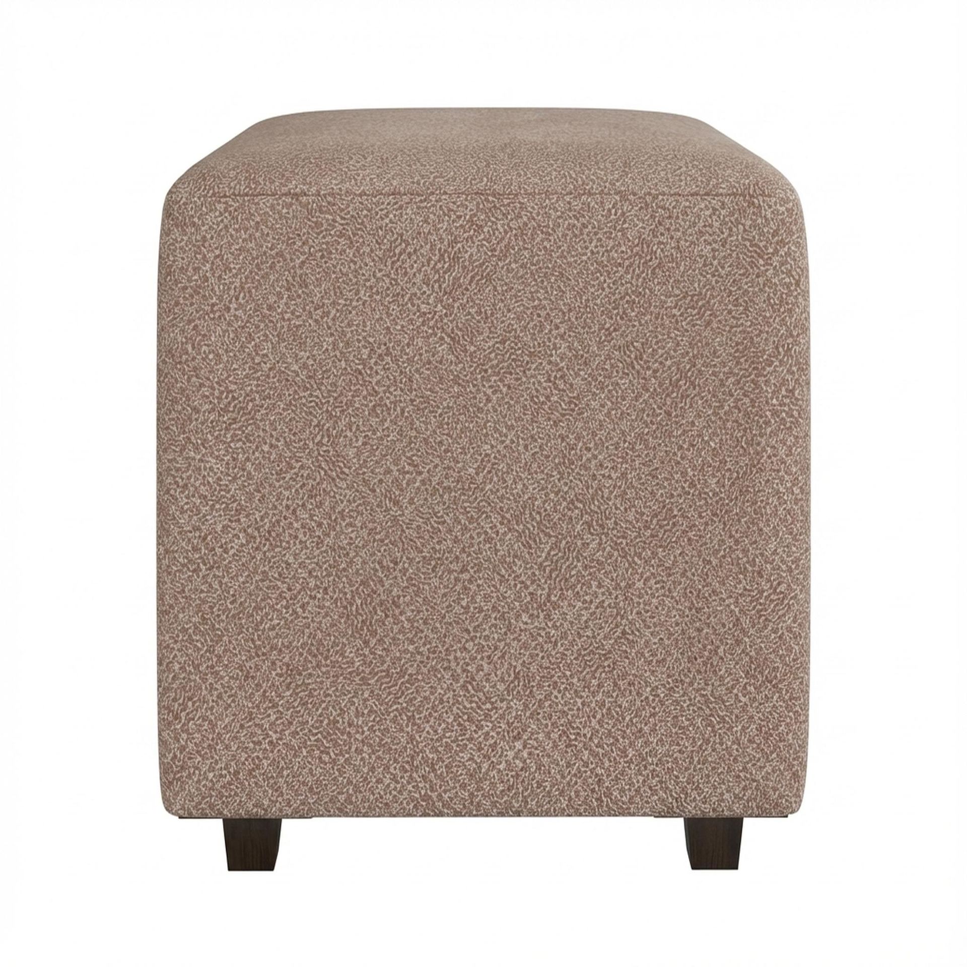 Hayden Home Premium Wooden Square Pouf, Coco Walnut Legs, Essential Ballet Slipper Upholstery