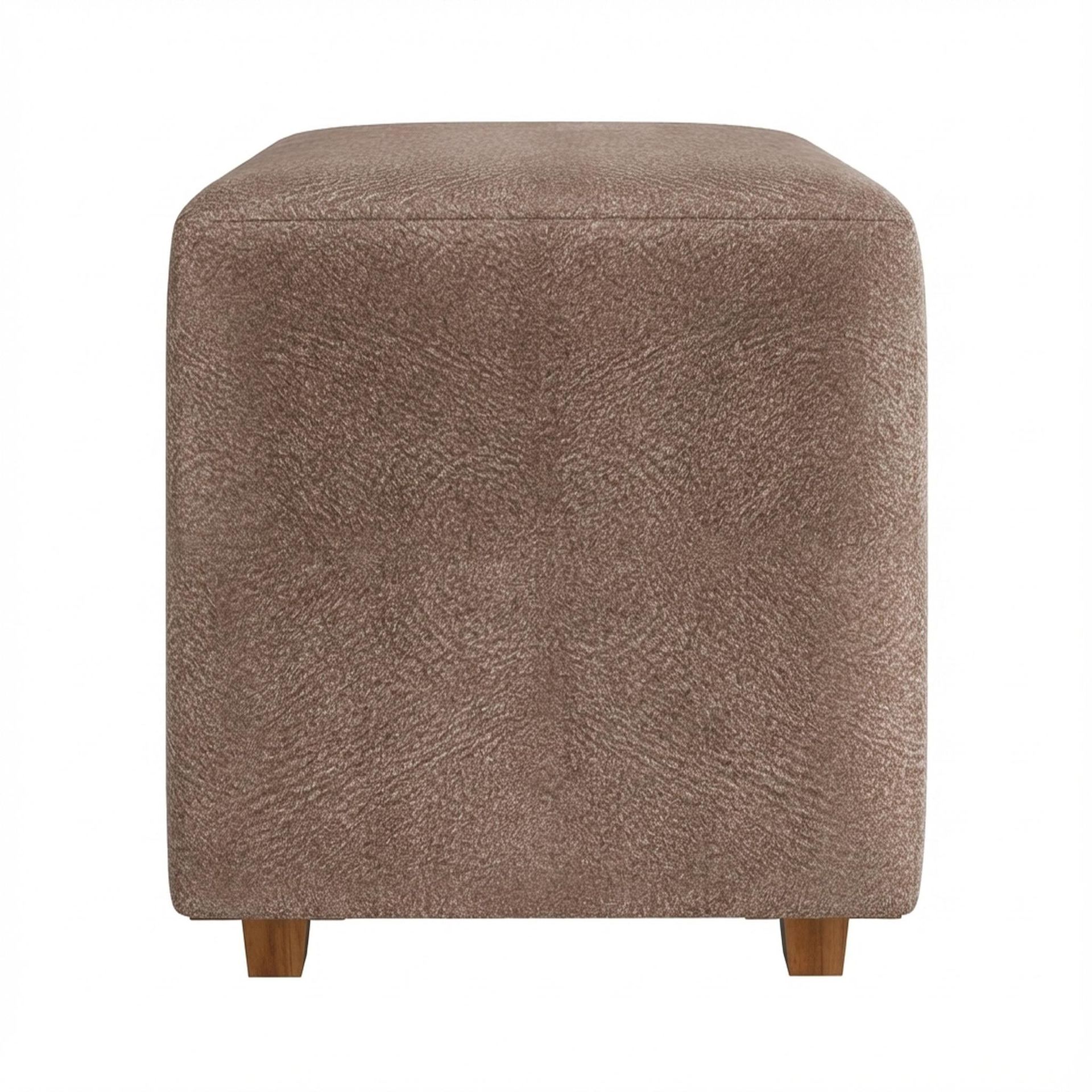 Hayden Home Premium Wooden Square Pouf, Warm Cedar Legs, Essential Ballet Slipper Upholstery