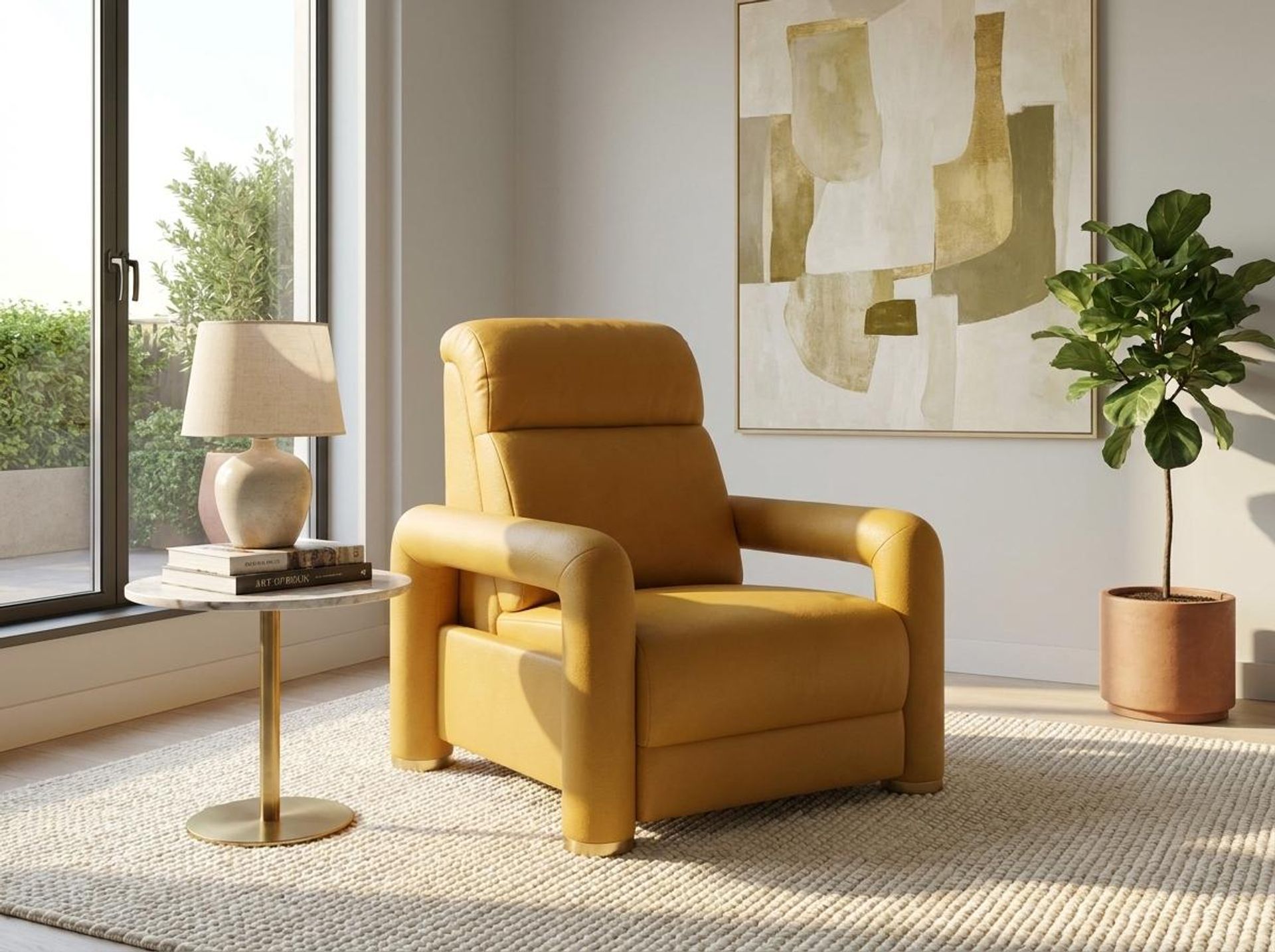Hinata New Recliner, Electric, Golden Temple Aura Leather Essential