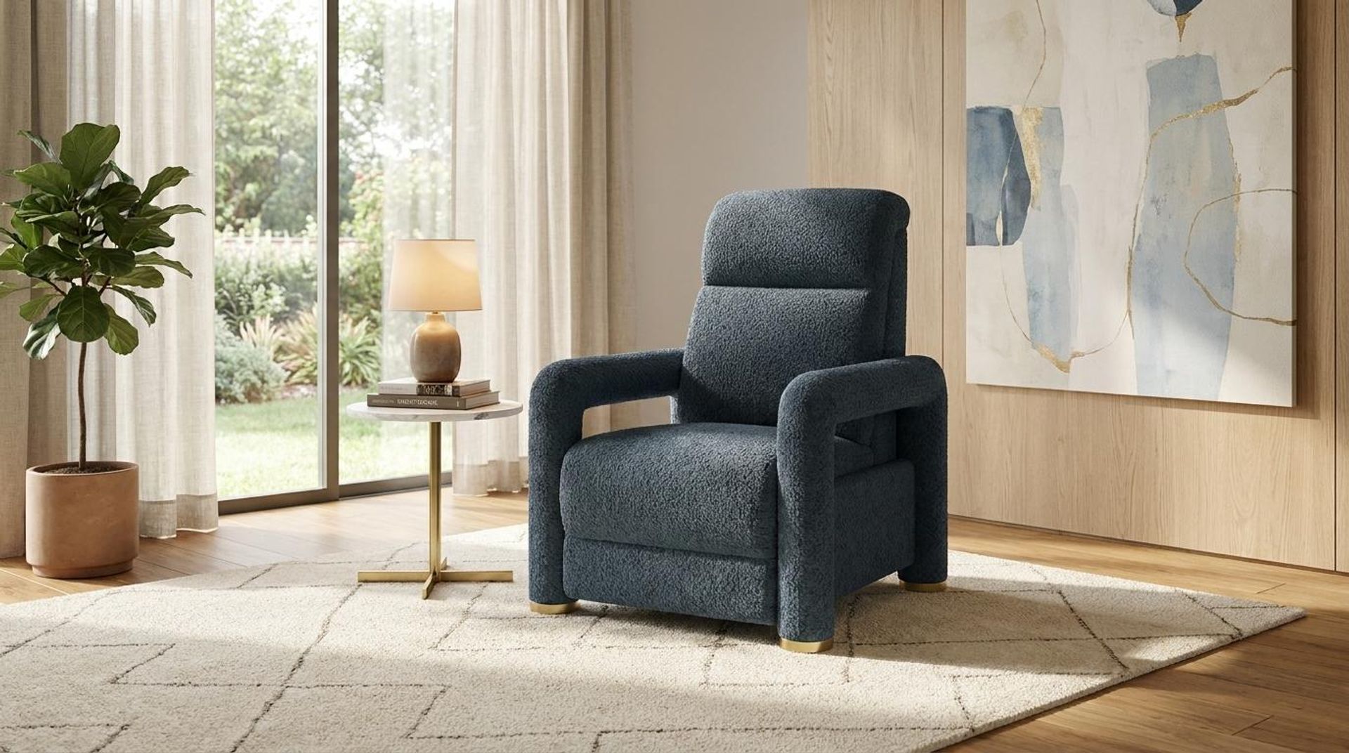 Hinata New Recliner, Electric, Royal Ink Elite