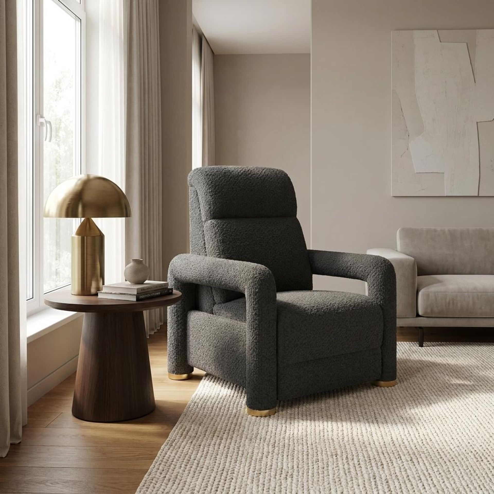 Hinata New Recliner, Electric, Graphite Charcoal Elite