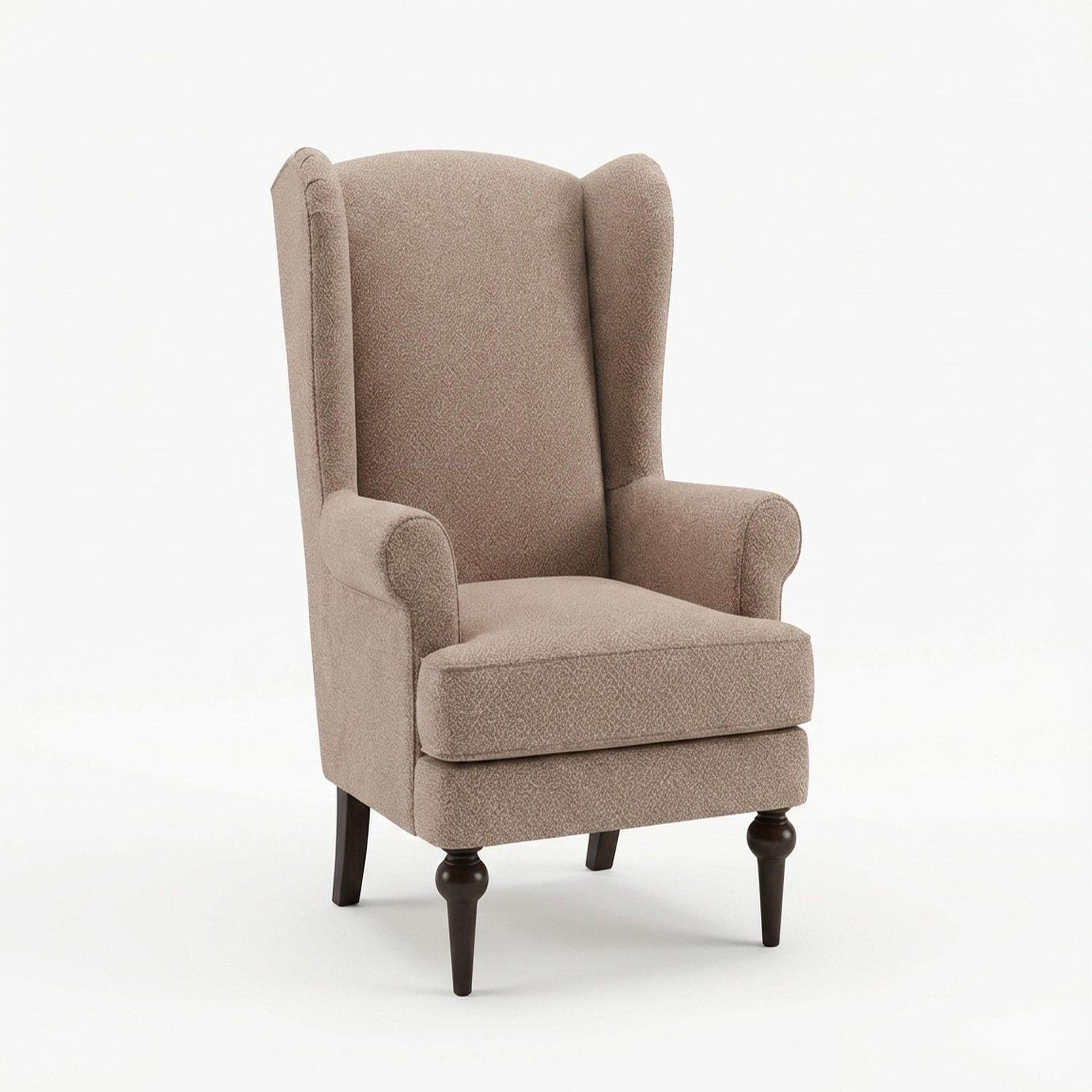 Lydia Accent Chair, Coco Walnut Legs Essential Ballet Slipper Upholstery