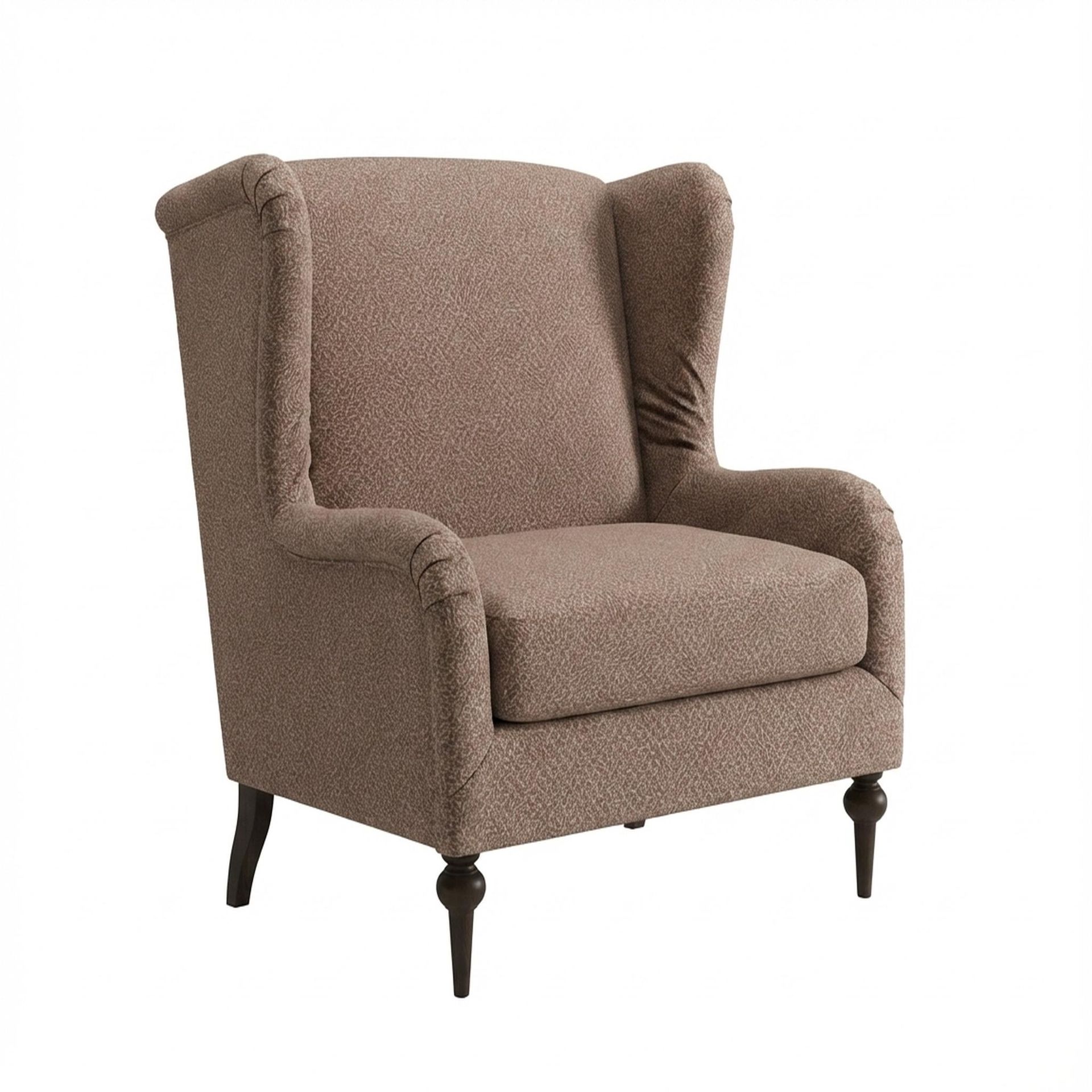Lydia Accent Chair, Coco Walnut Legs Essential Ballet Slipper Upholstery
