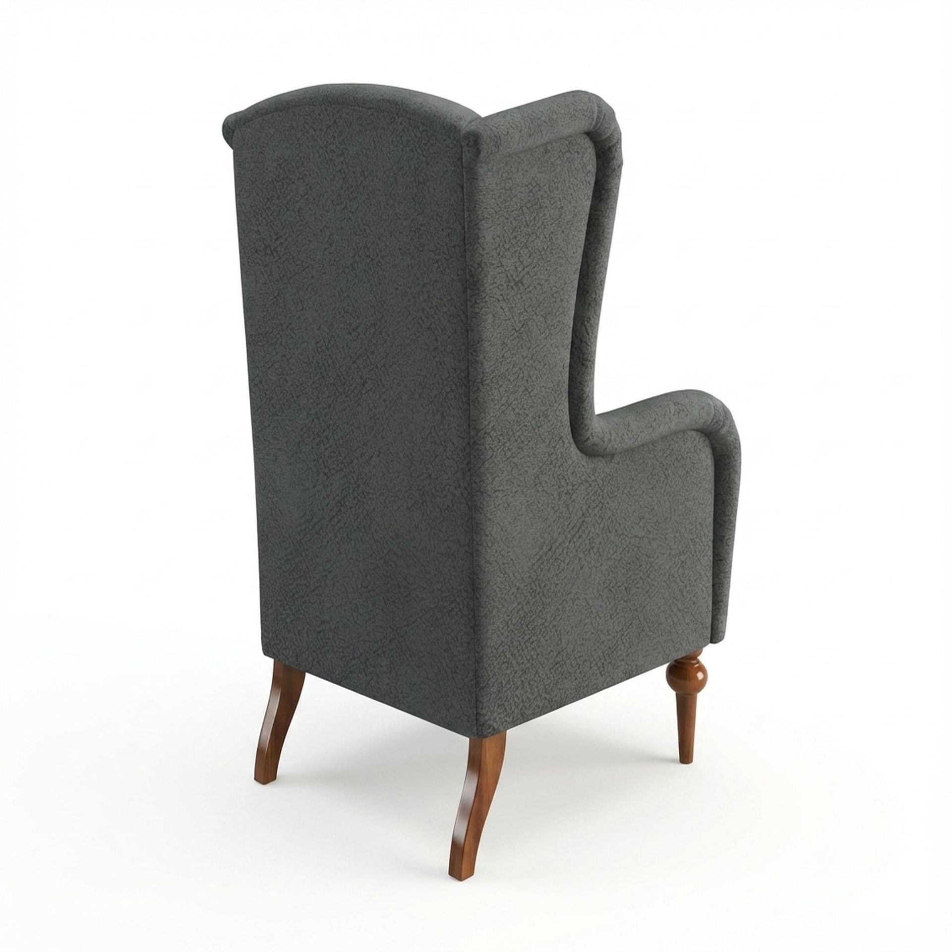 Lydia Accent Chair, Warm Cedar Legs Essential Frost Upholstery